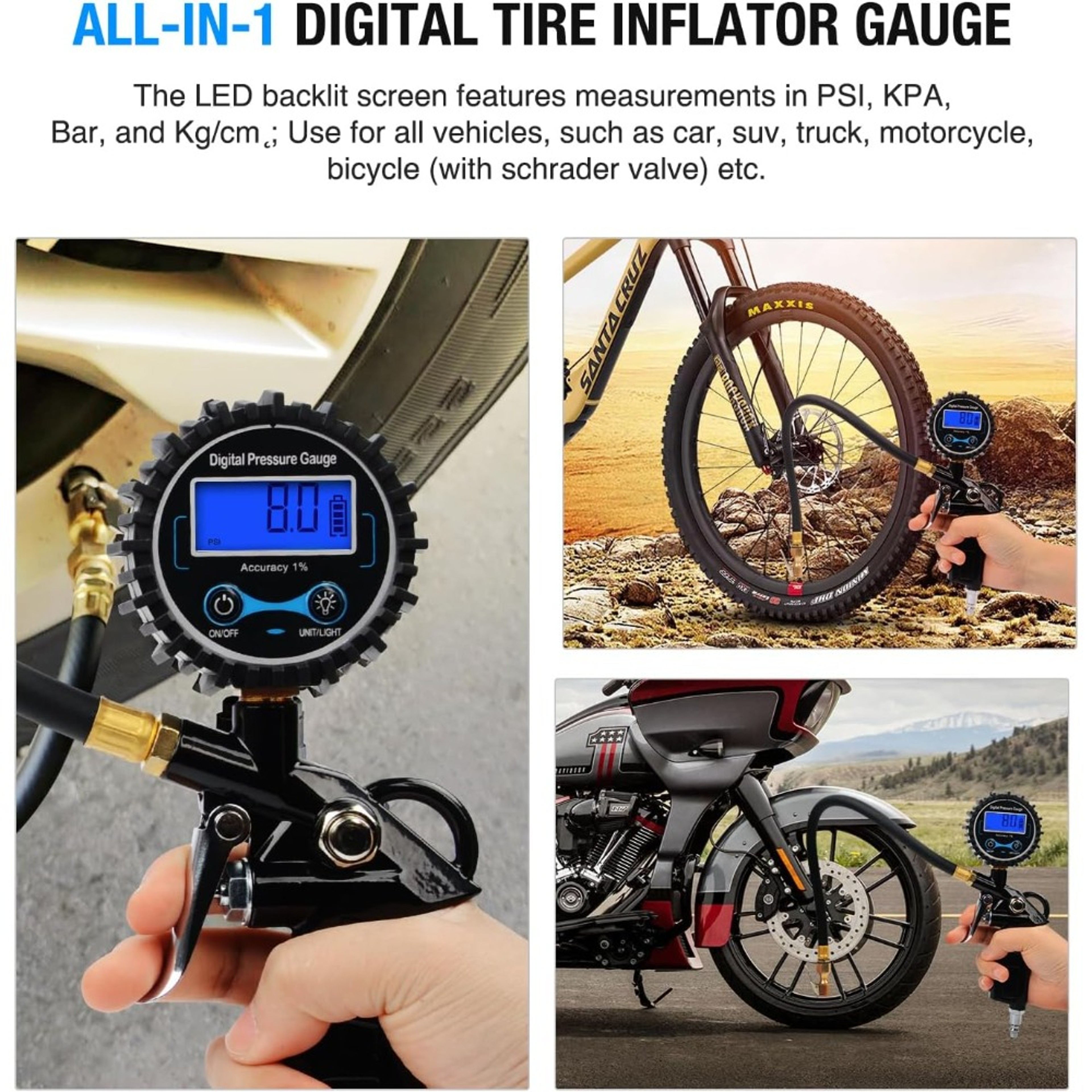 Nilight Digital Tire Inflator With Tire Pressure Gauge For Fast  Accurate Tire Inflation 2