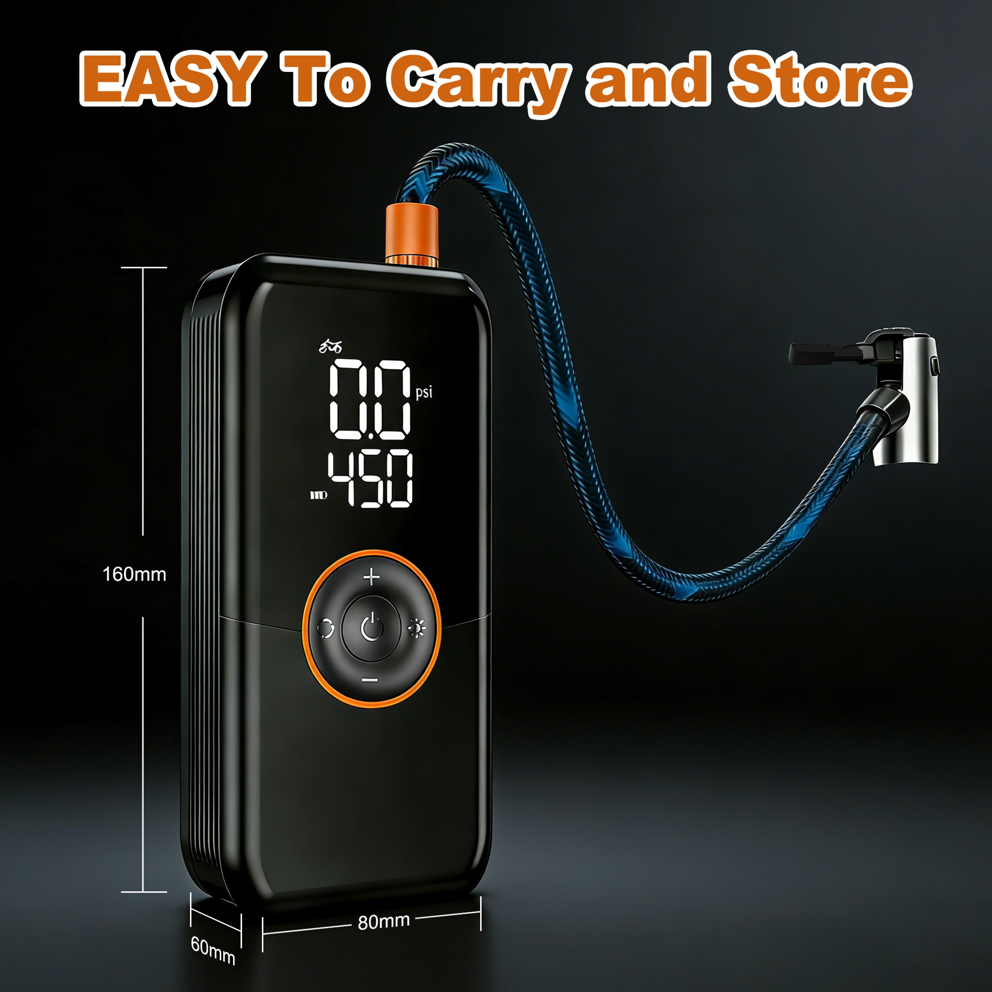 Portable Tire Inflator Air Compressor PSI Cordless Air Pump For Car Bike 7