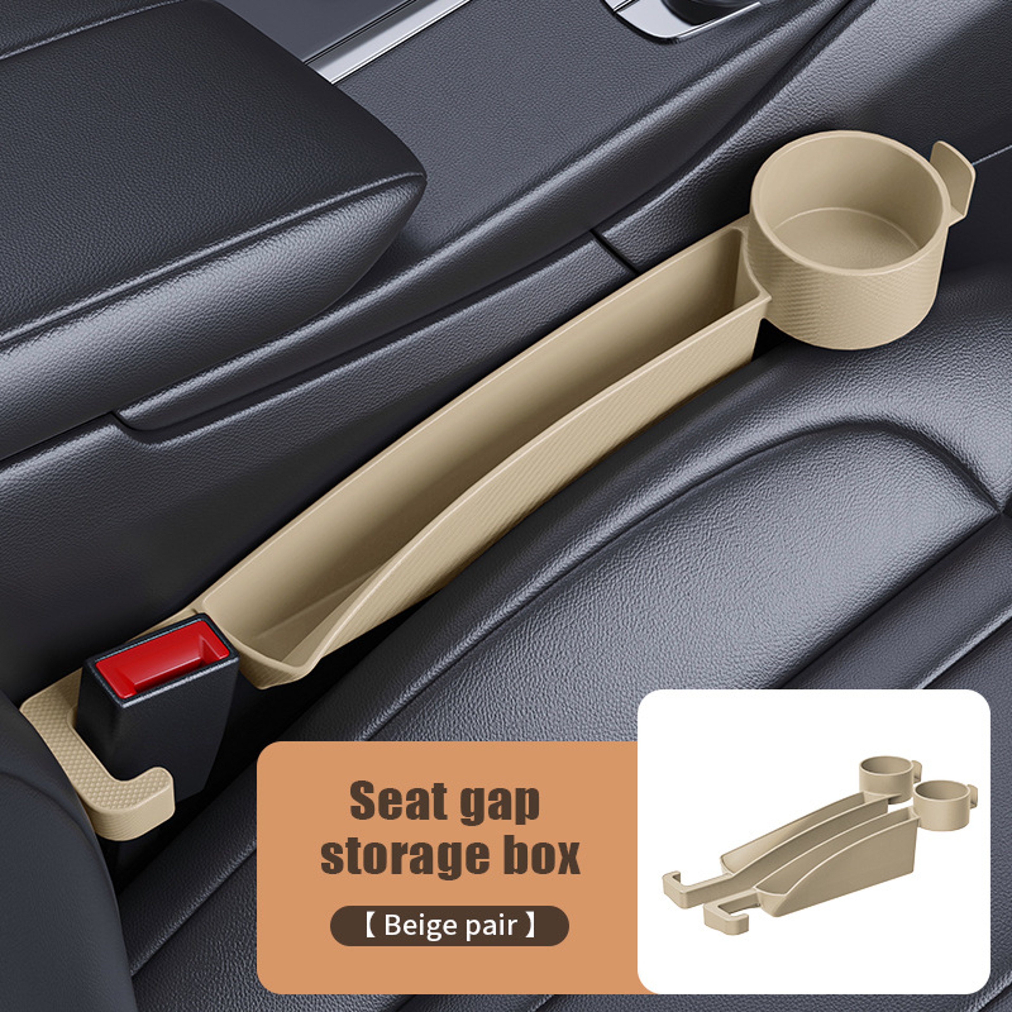 Car Seat Gap Filler Set of with Organizer Cup Holder & Hooks Car Seat Gap Organizer – view 7
