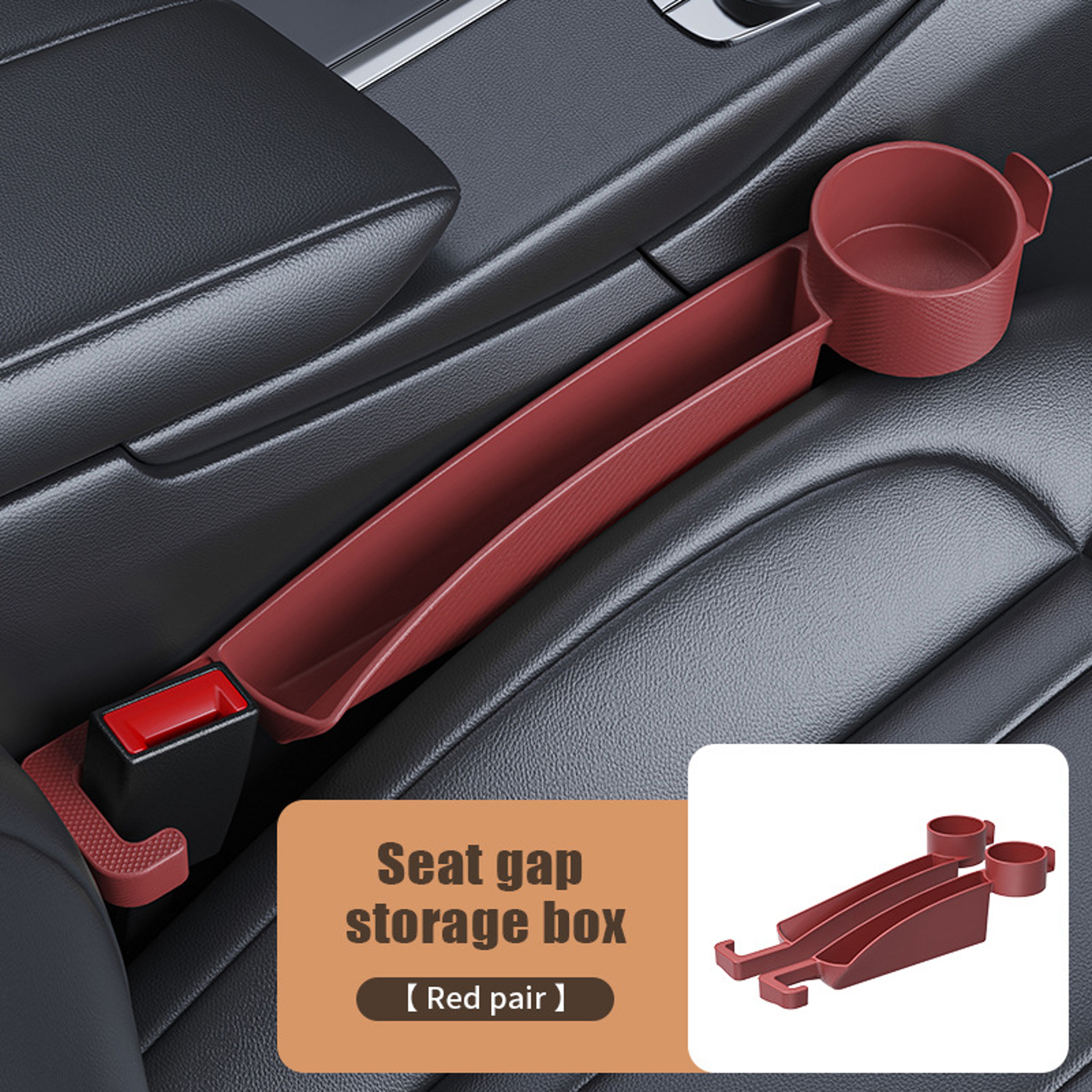 Car Seat Gap Filler Set of with Organizer Cup Holder & Hooks Car Seat Gap Organizer – view 10