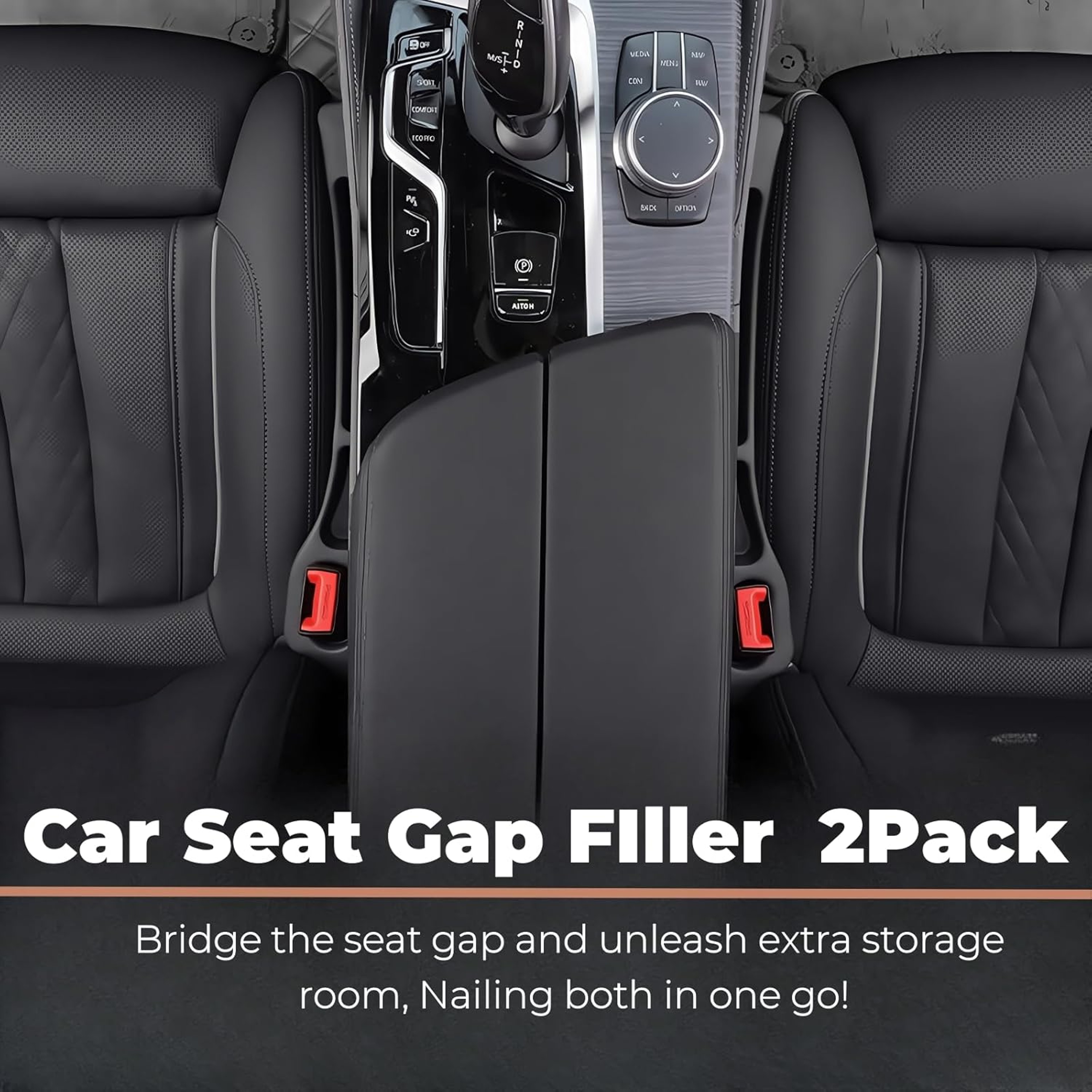 Car Seat Gap Filler With Dual Storage Slots No Drop Seat Gap Organizer For Phones Keys  Coins 1