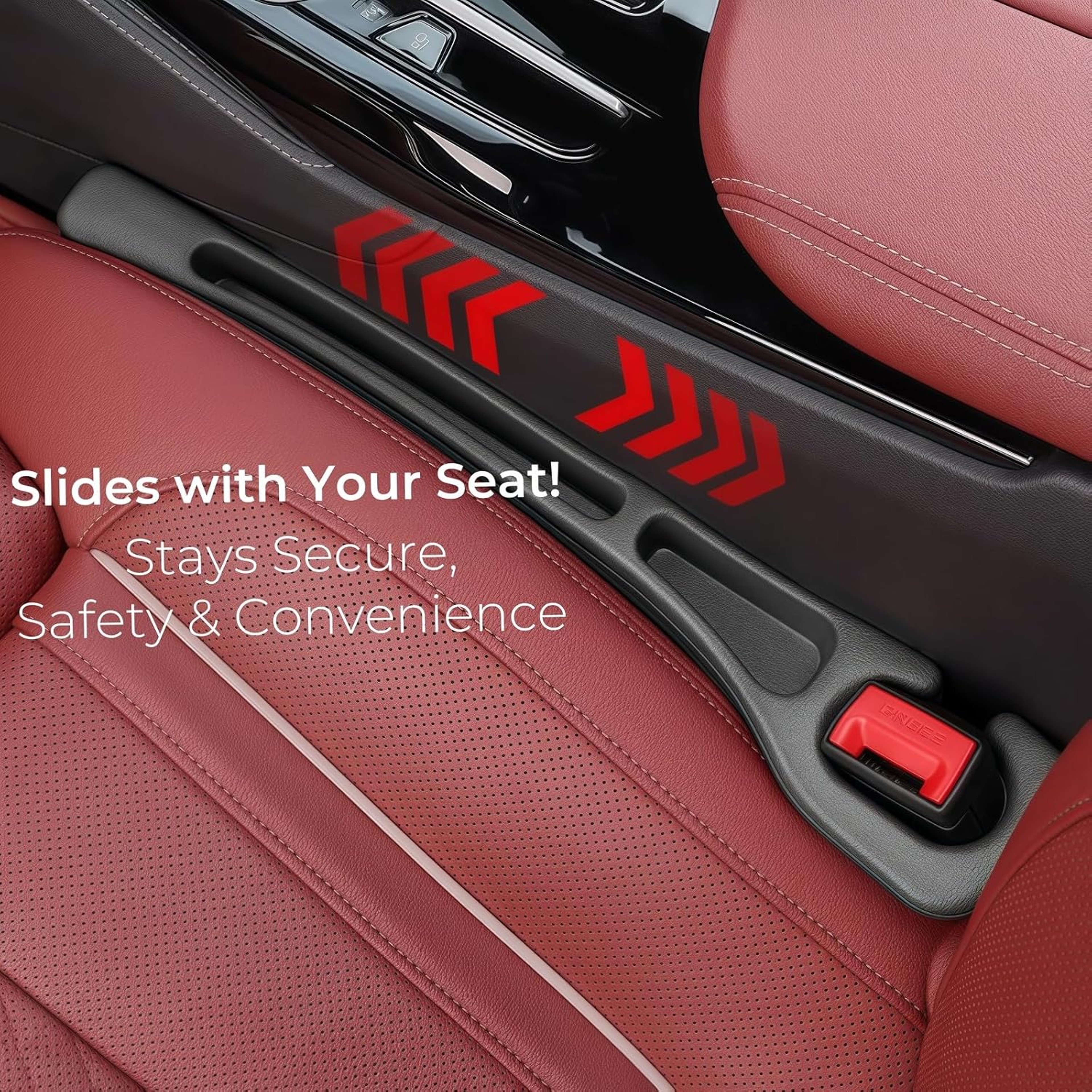 Car Seat Gap Filler With Dual Storage Slots No Drop Seat Gap Organizer For Phones Keys  Coins 3