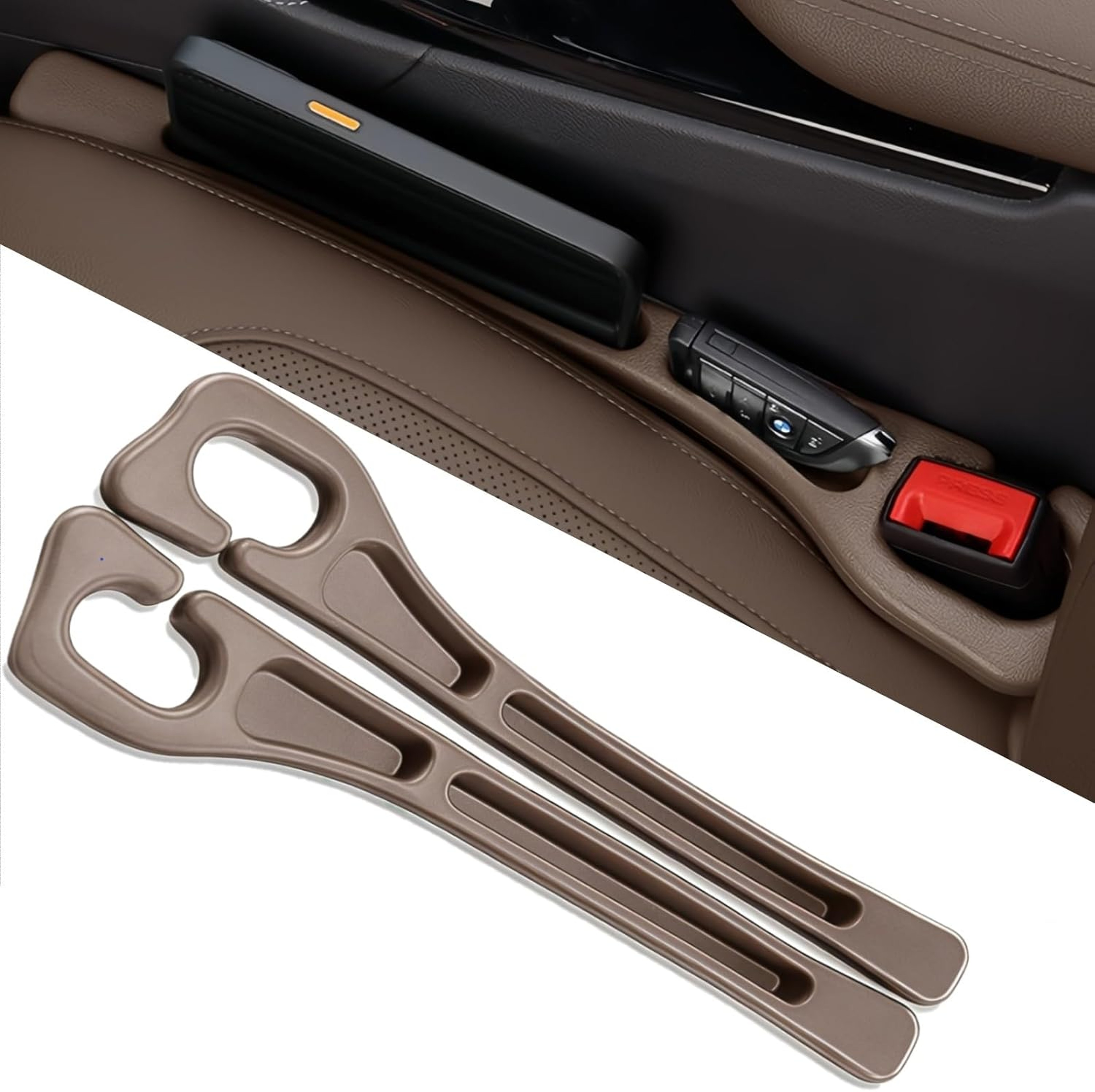 Car Seat Gap Filler With Dual Storage Slots No Drop Seat Gap Organizer For Phones Keys  Coins 9