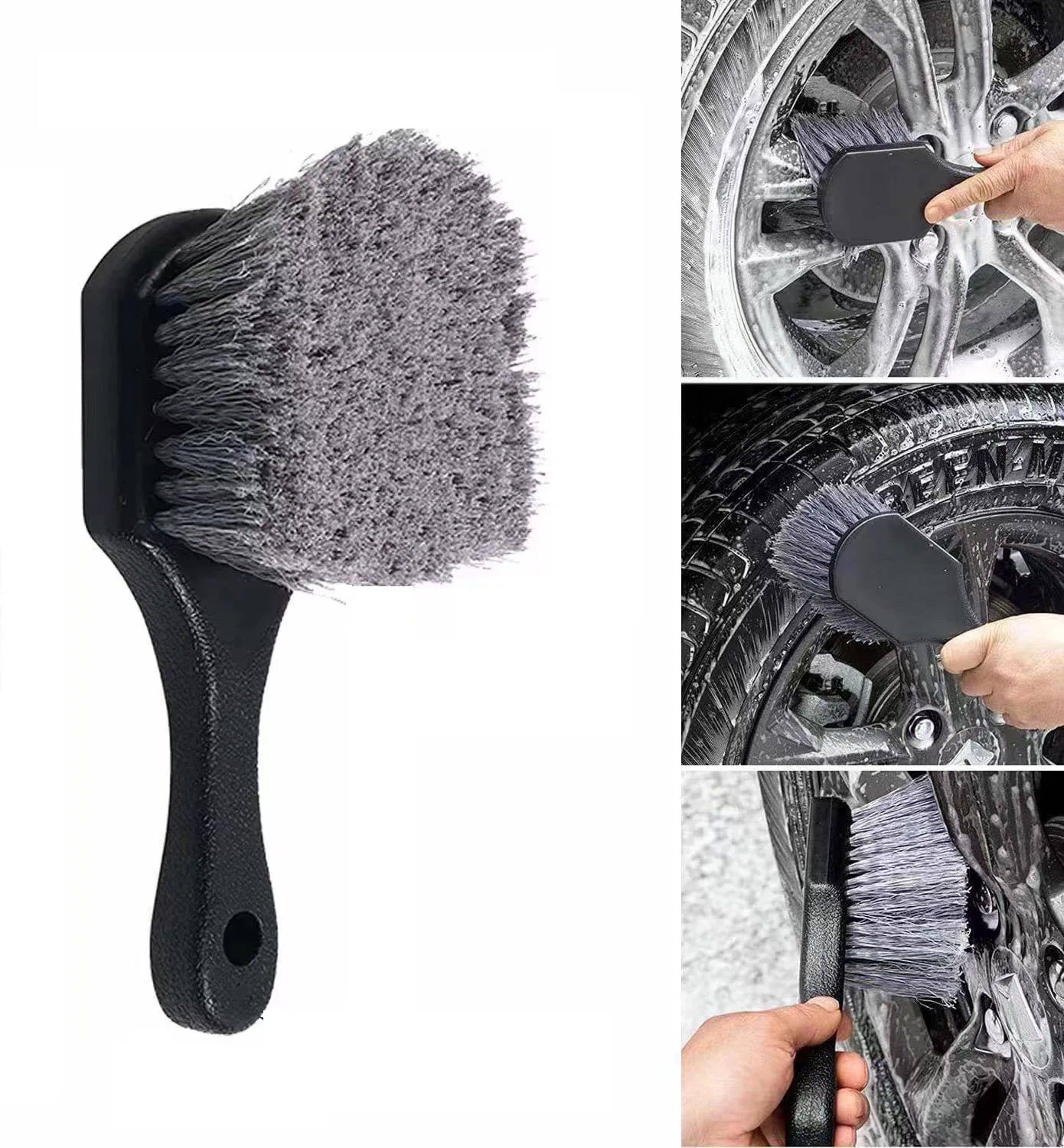 Wheel Cleaning Kit With Car Detailing Brush Tire Cleaning Brush  Microfiber Towel For Cars SUVs  Tr 1