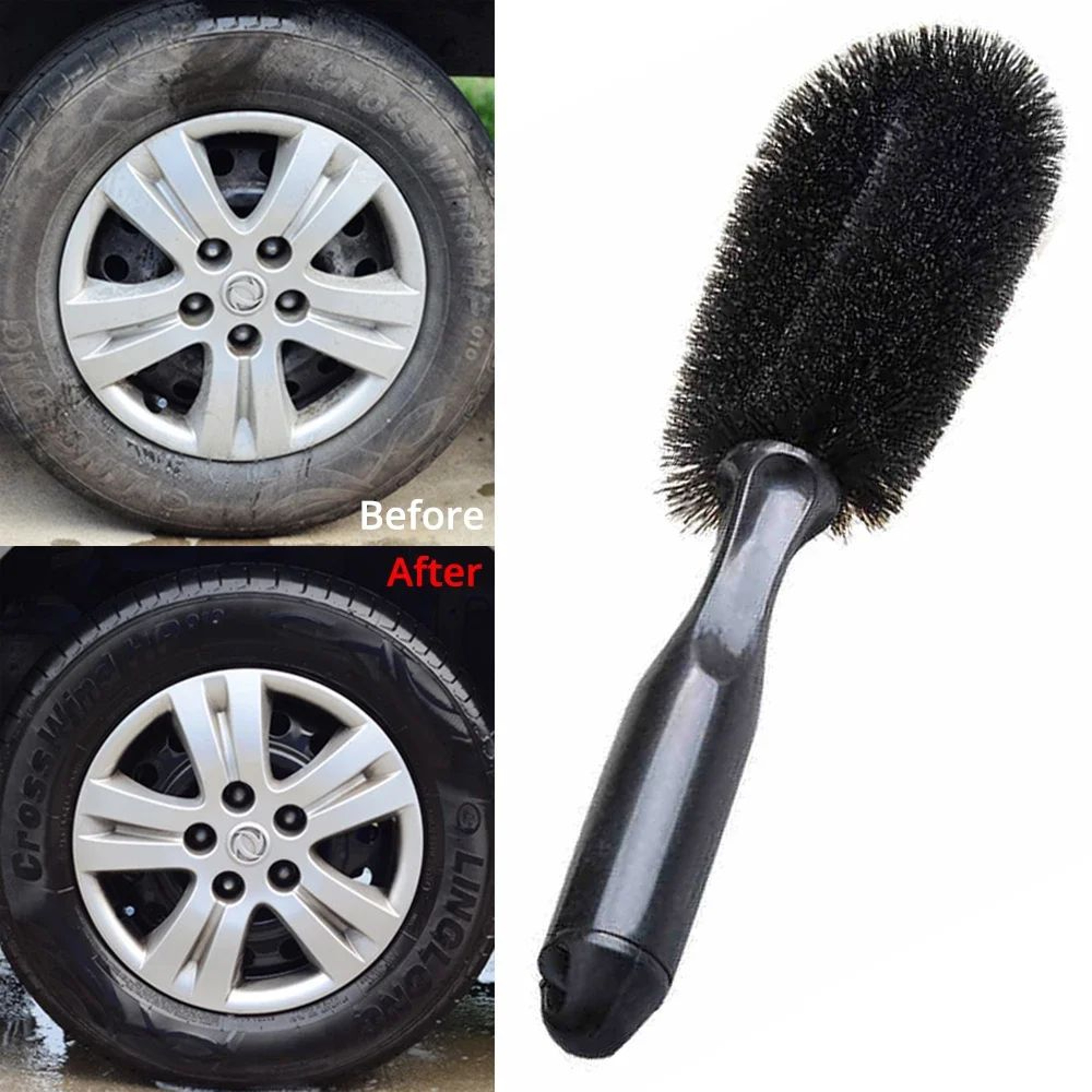 Car Wheel Cleaning Brush For Tires  Rims Soft Bristle Car Detailing Brush With Ergonomic Handle 2