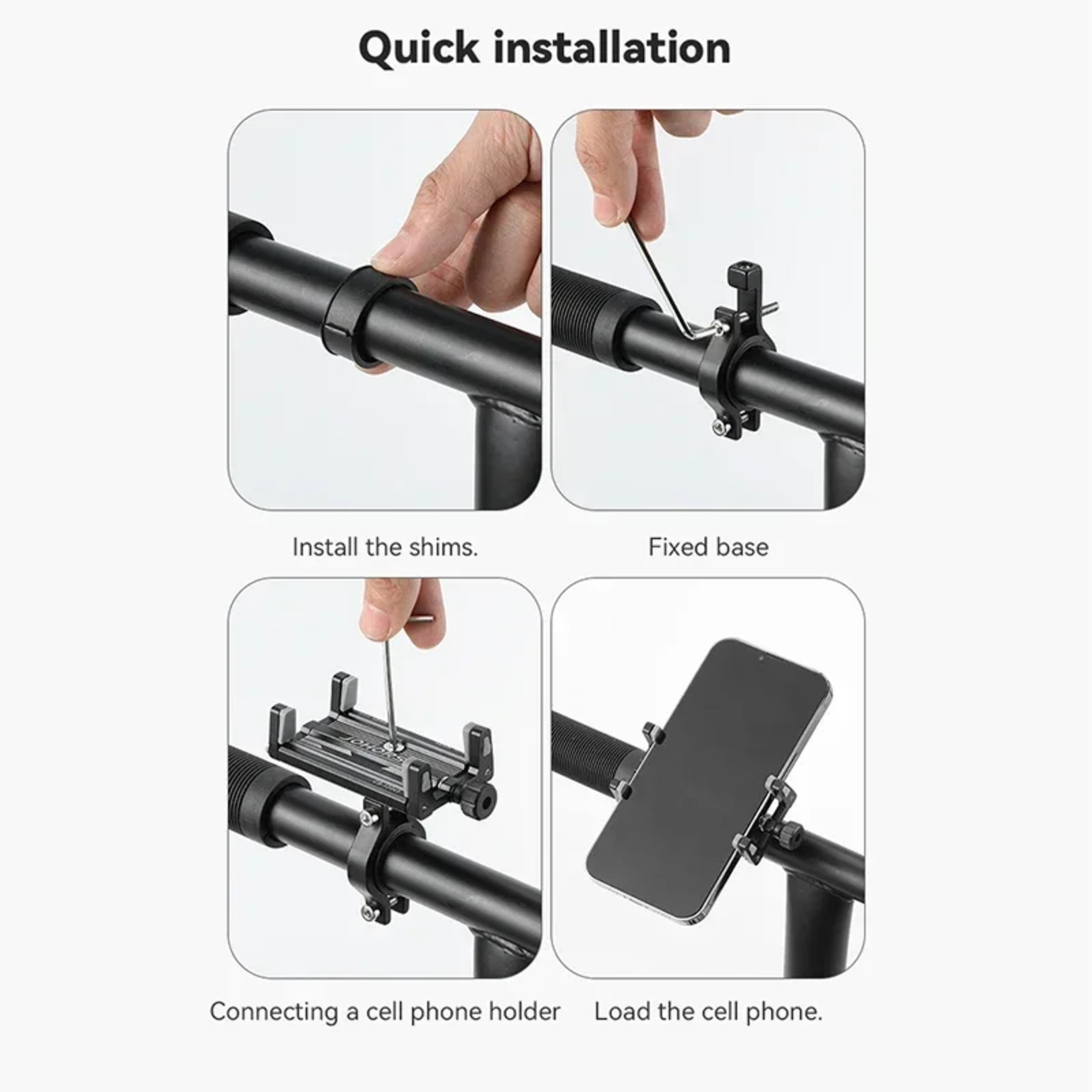 CNC Four Claws Bike Phone Holder Aluminum Alloy Motorcycle Phone Mount 5