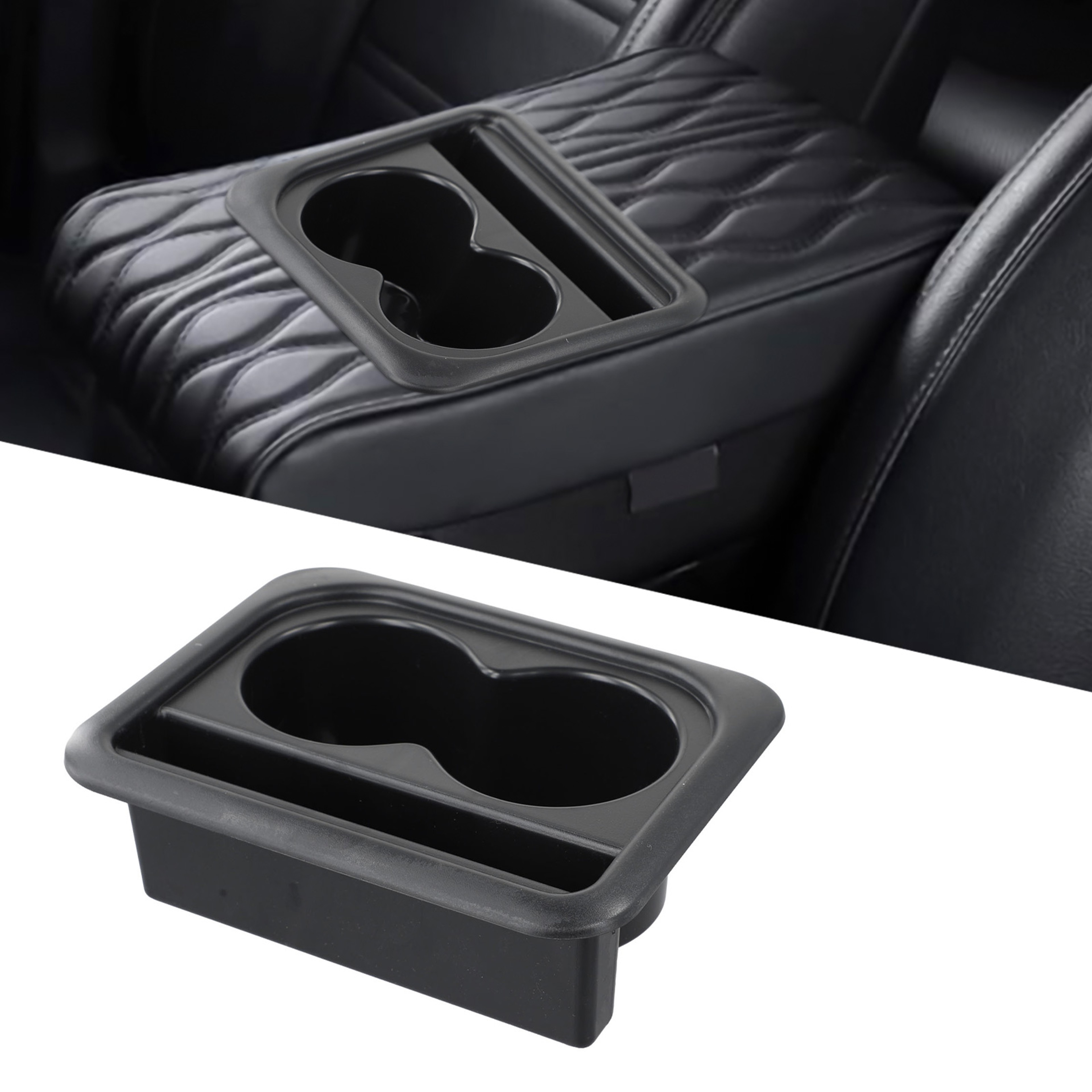Car Cup Holder Armrest Console Storage Box With Cushion Pad Multifunctional Organizer 1