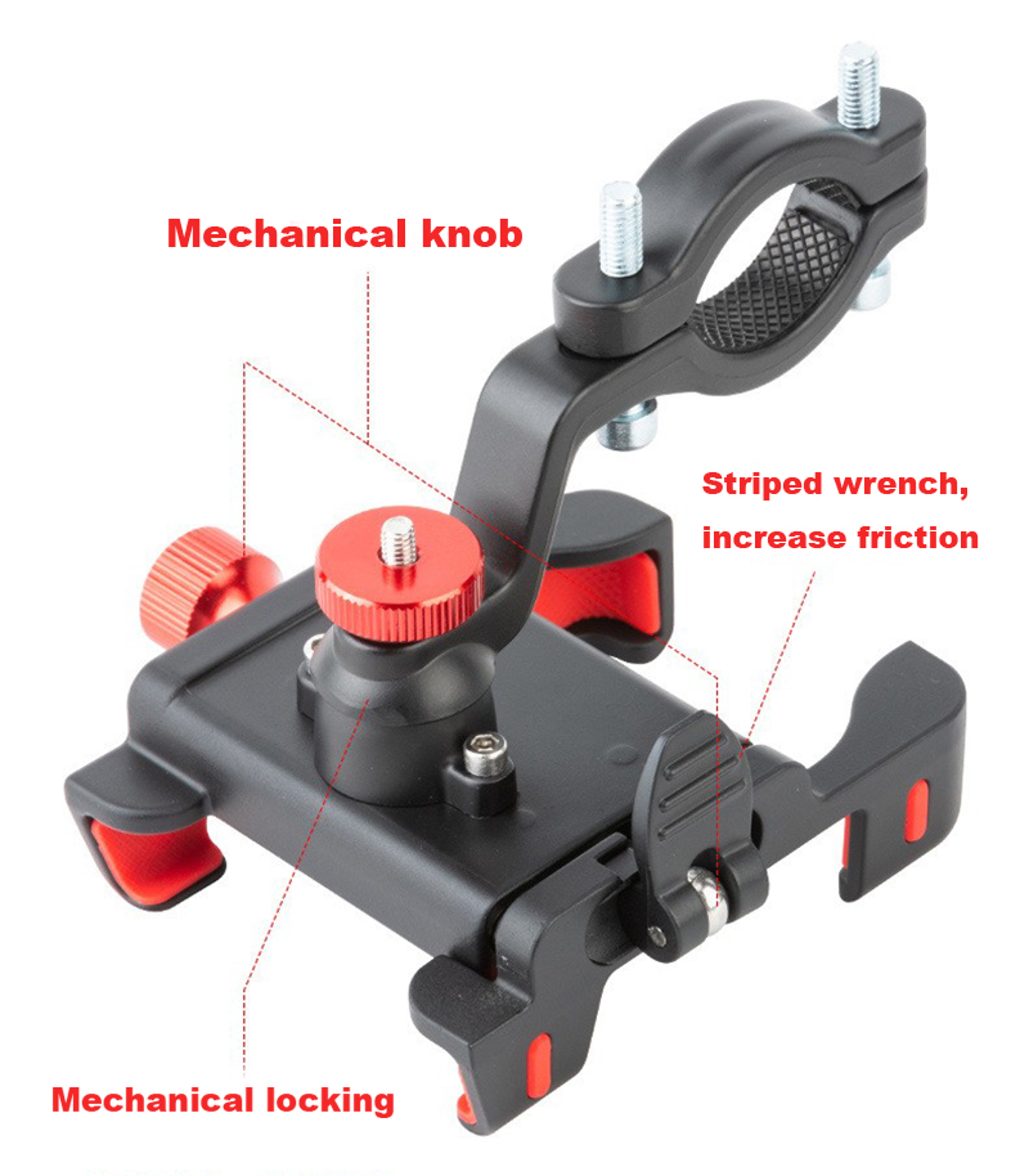 Bike Phone Holder Adjustable Rotatable Shockproof Handlebar Mount 4