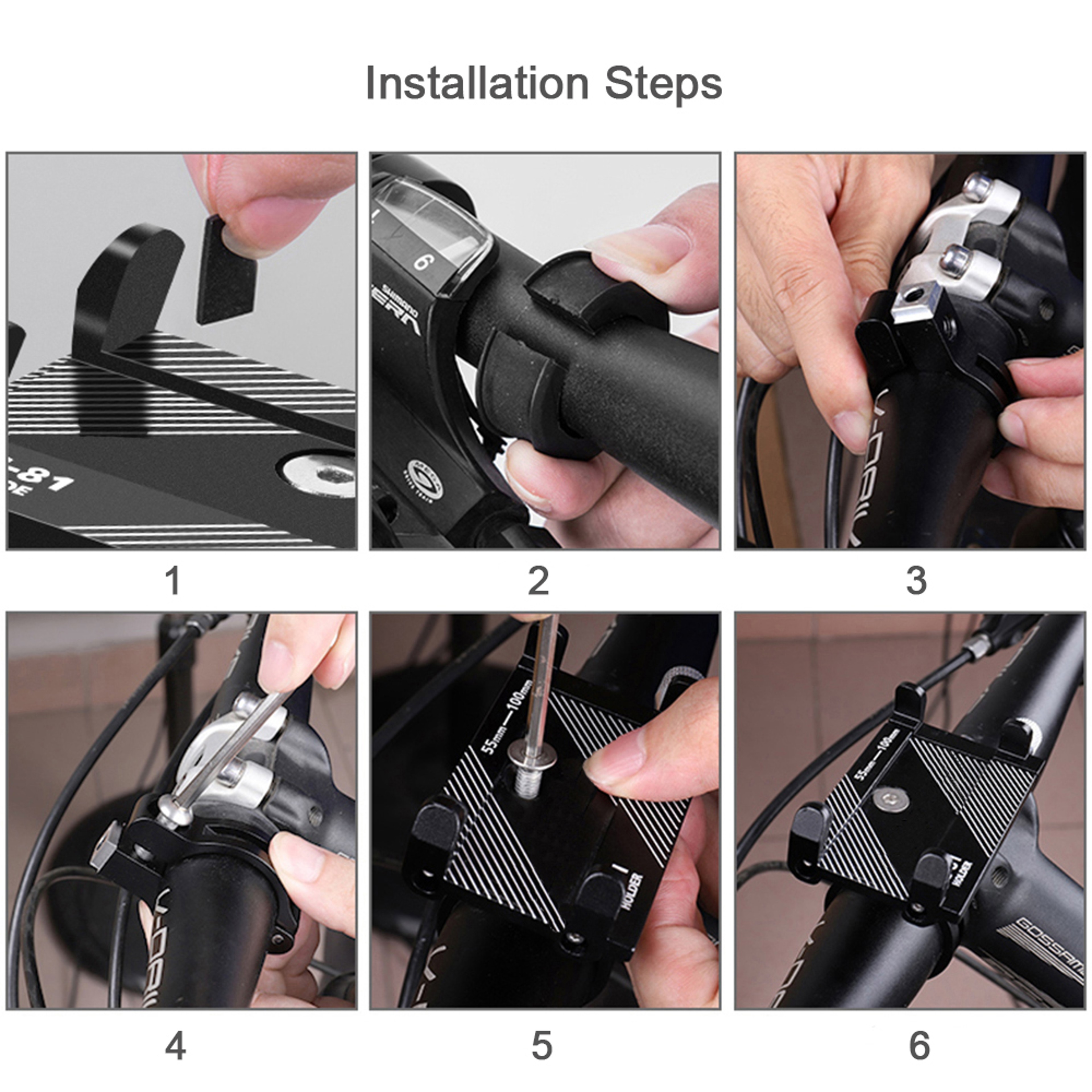 Universal Aluminum Bike Phone Mount 360 Rotation Motorcycle Handlebar Phone Holder 5