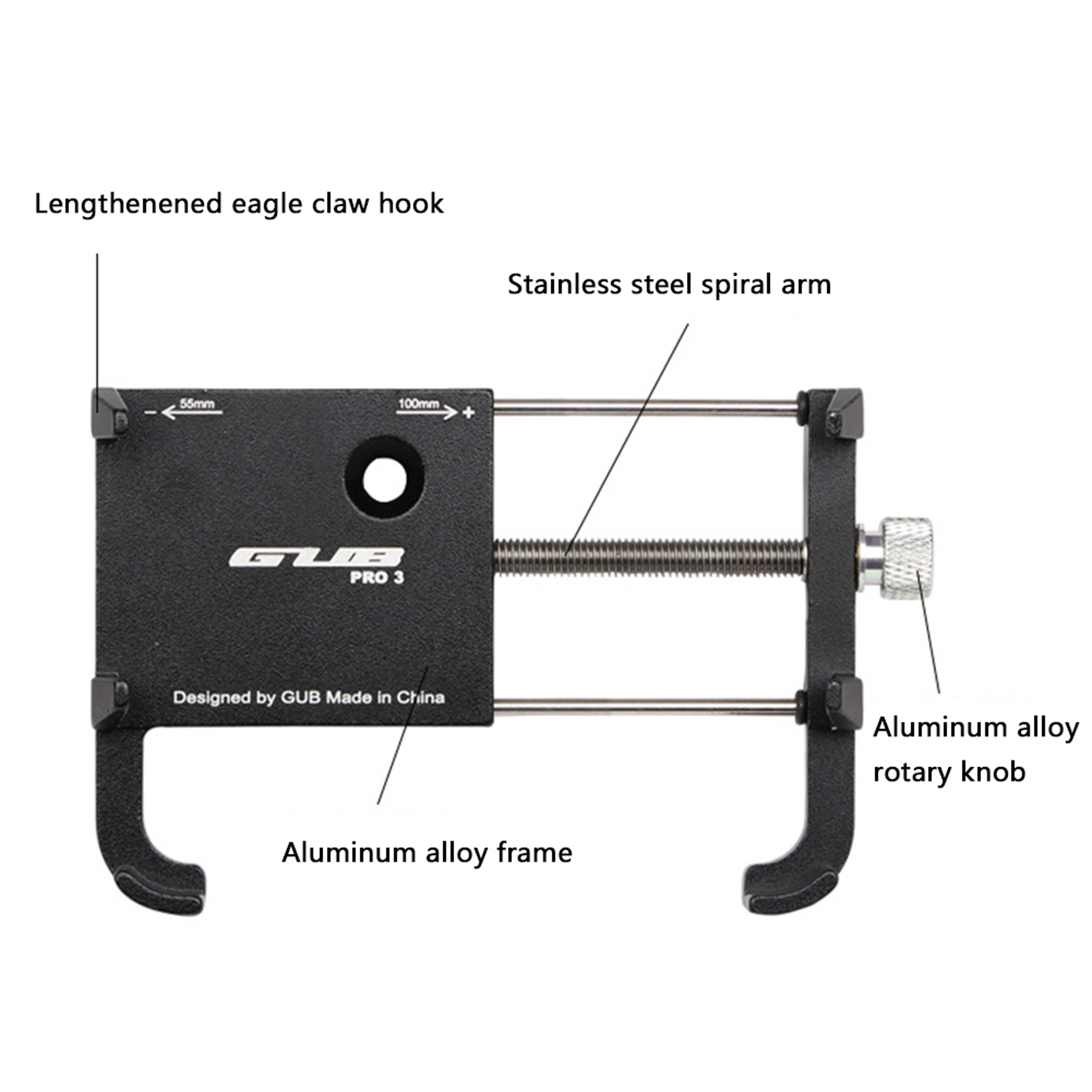 GUB PRO Bike Phone Mount Aluminum Motorcycle Phone Holder for Smartphones – view 5