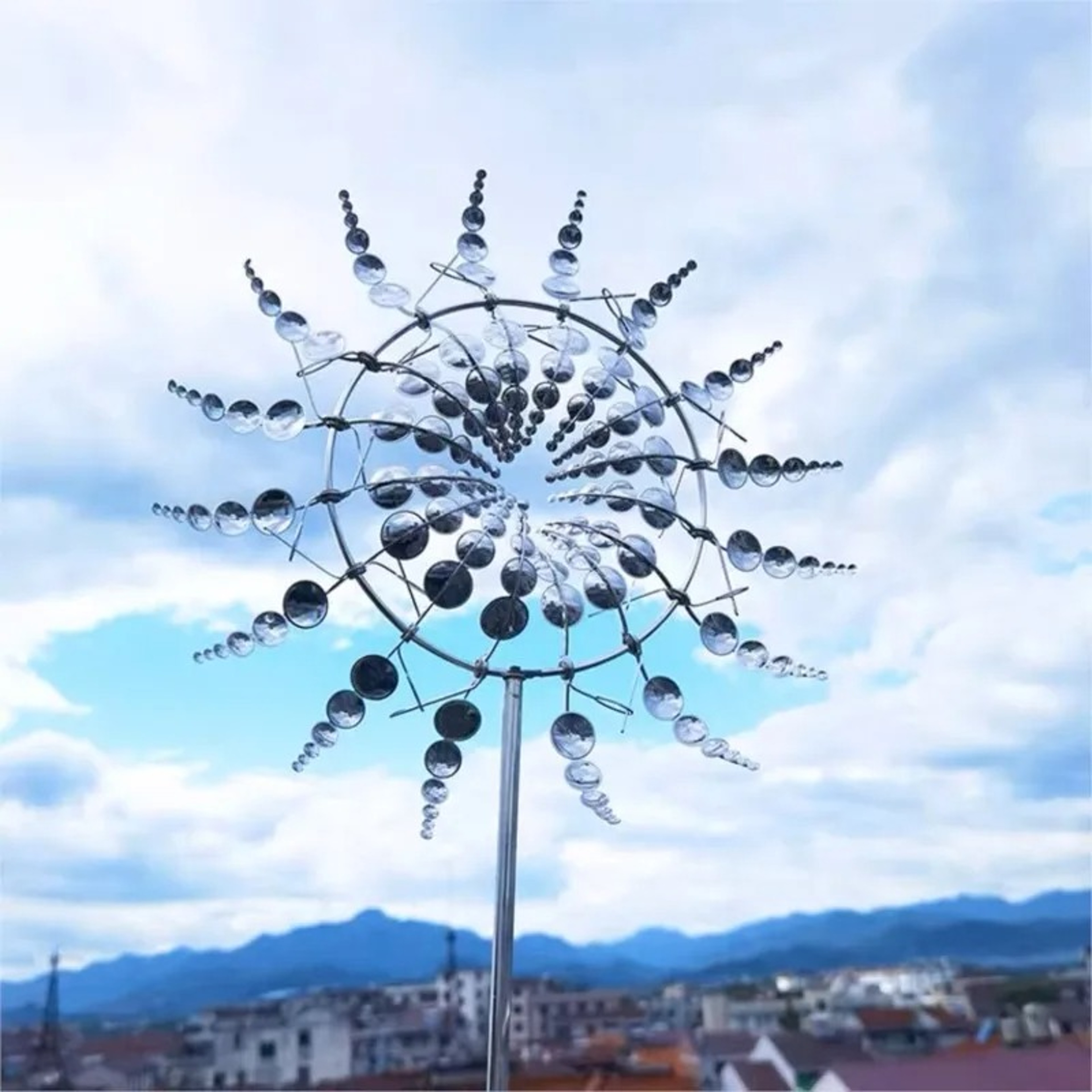 1pc Magical Kinetic Metal Windmill Spinner Unique Wind – view 2
