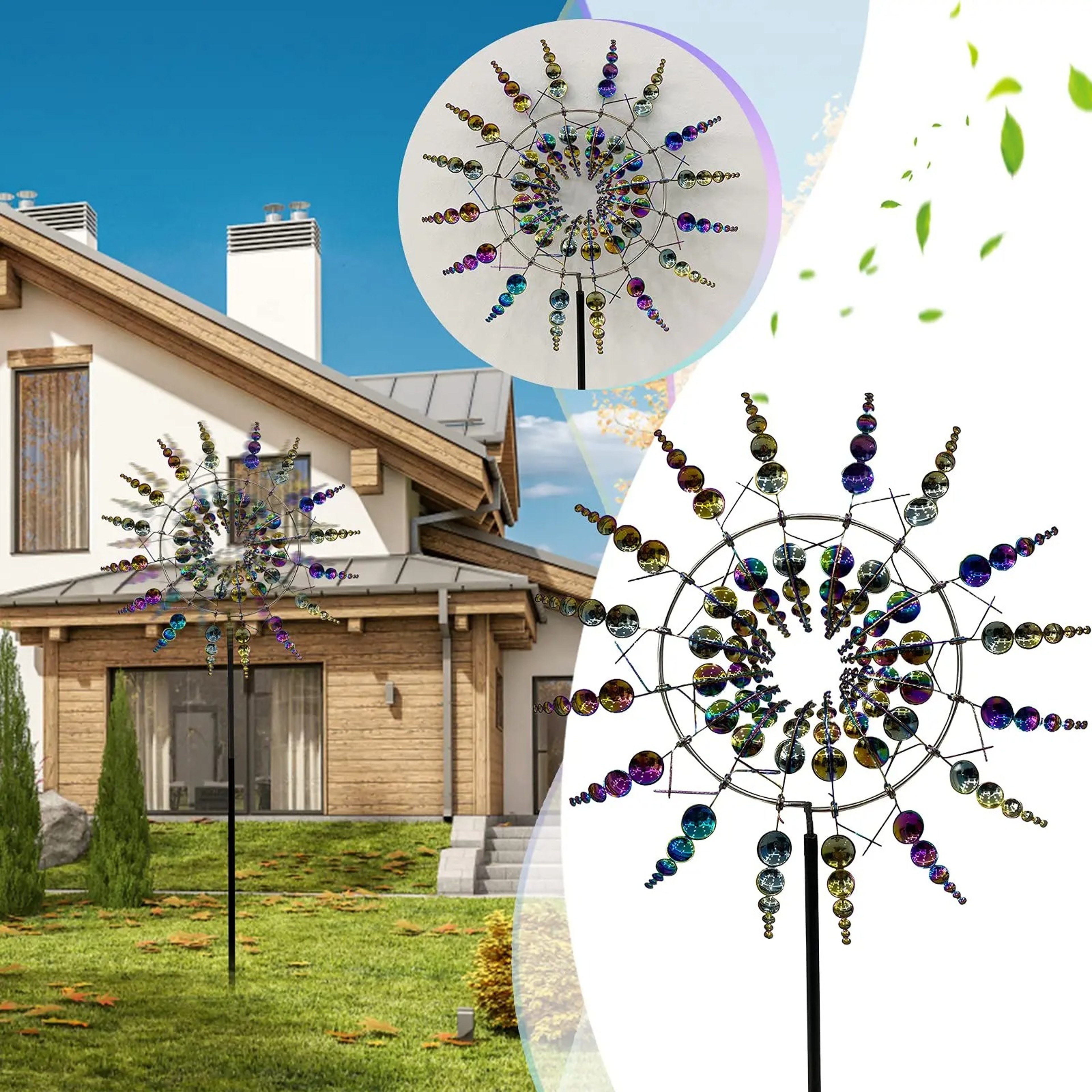 1pc Magical Kinetic Metal Windmill Spinner Unique Wind – view 4