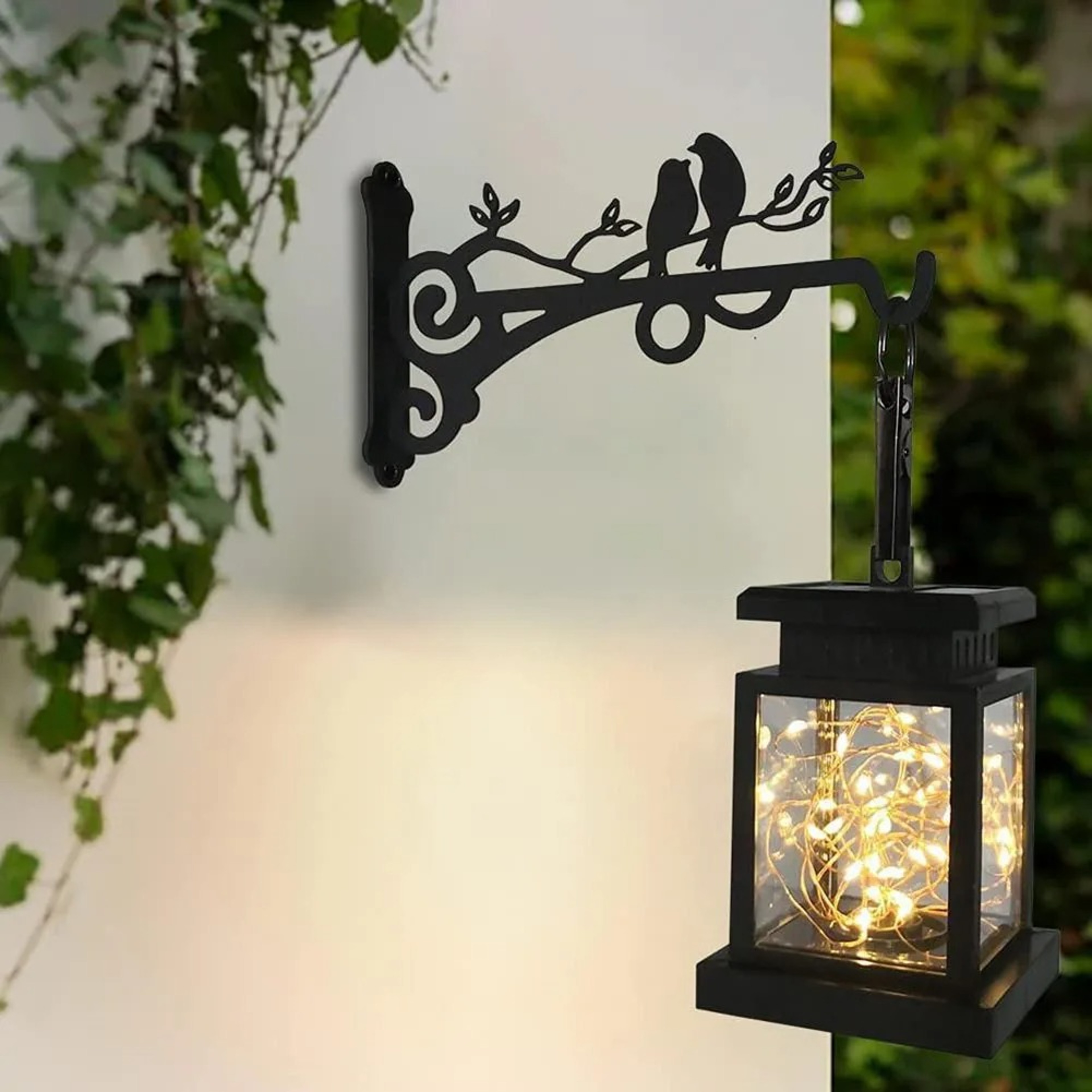 1-2PCS Flower Basket Holder Wall Mounted Bird Metal Bracket Hanger Rustic Style Wide Base – view 2