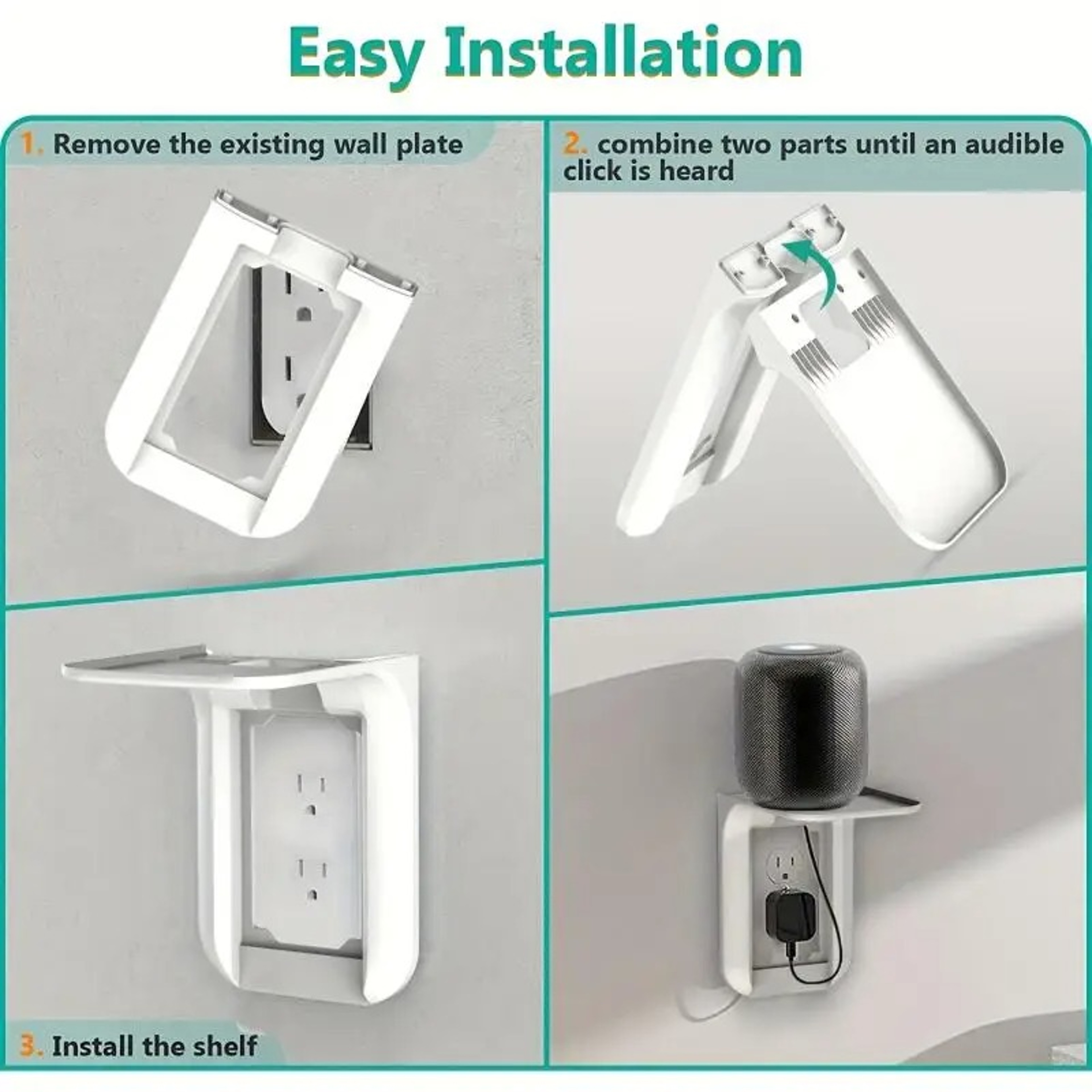 Wall Outlet Shelf Convenient Sturdy Socket Mobile Phone Charging Holder – view 4