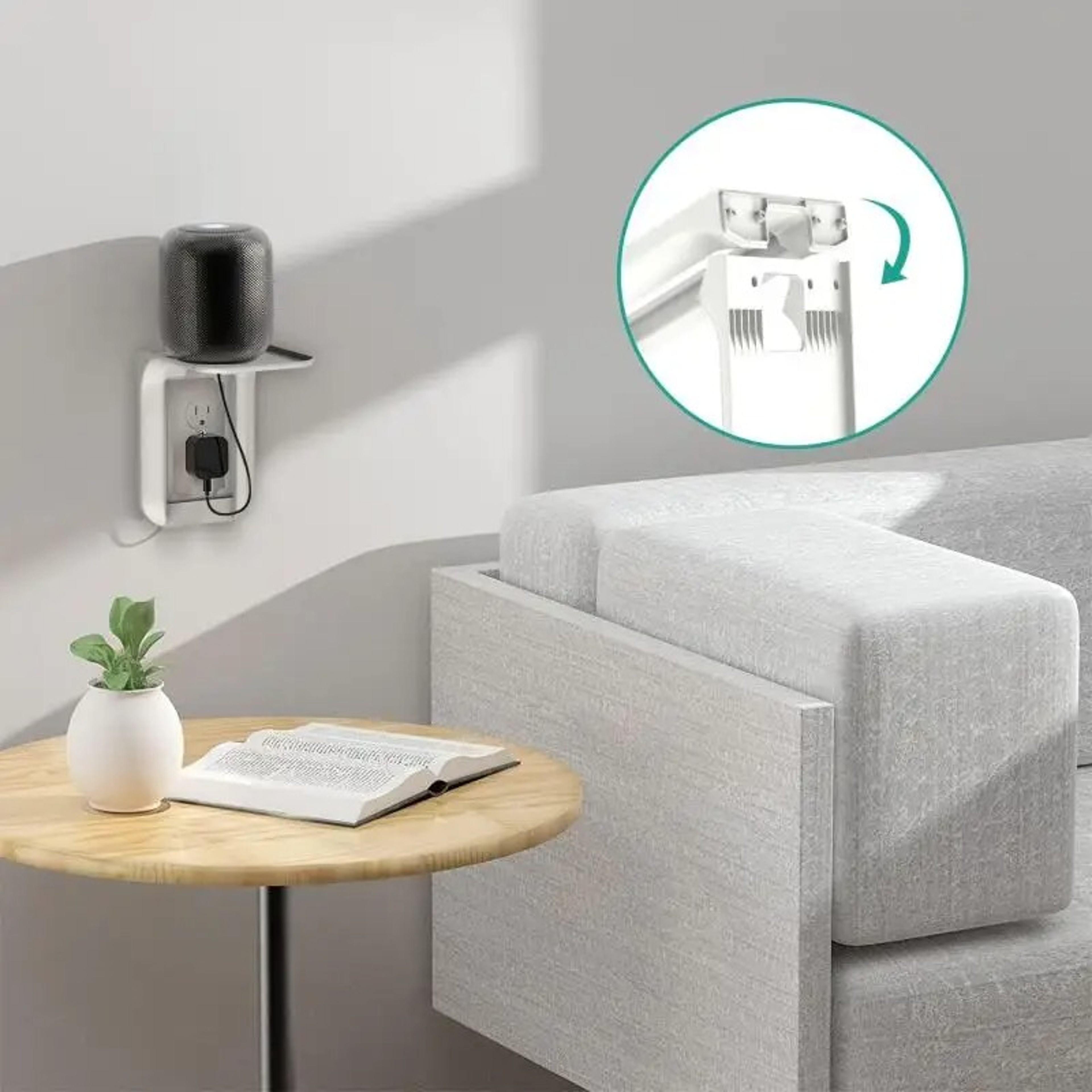 Wall Outlet Shelf Convenient Sturdy Socket Mobile Phone Charging Holder – view 5