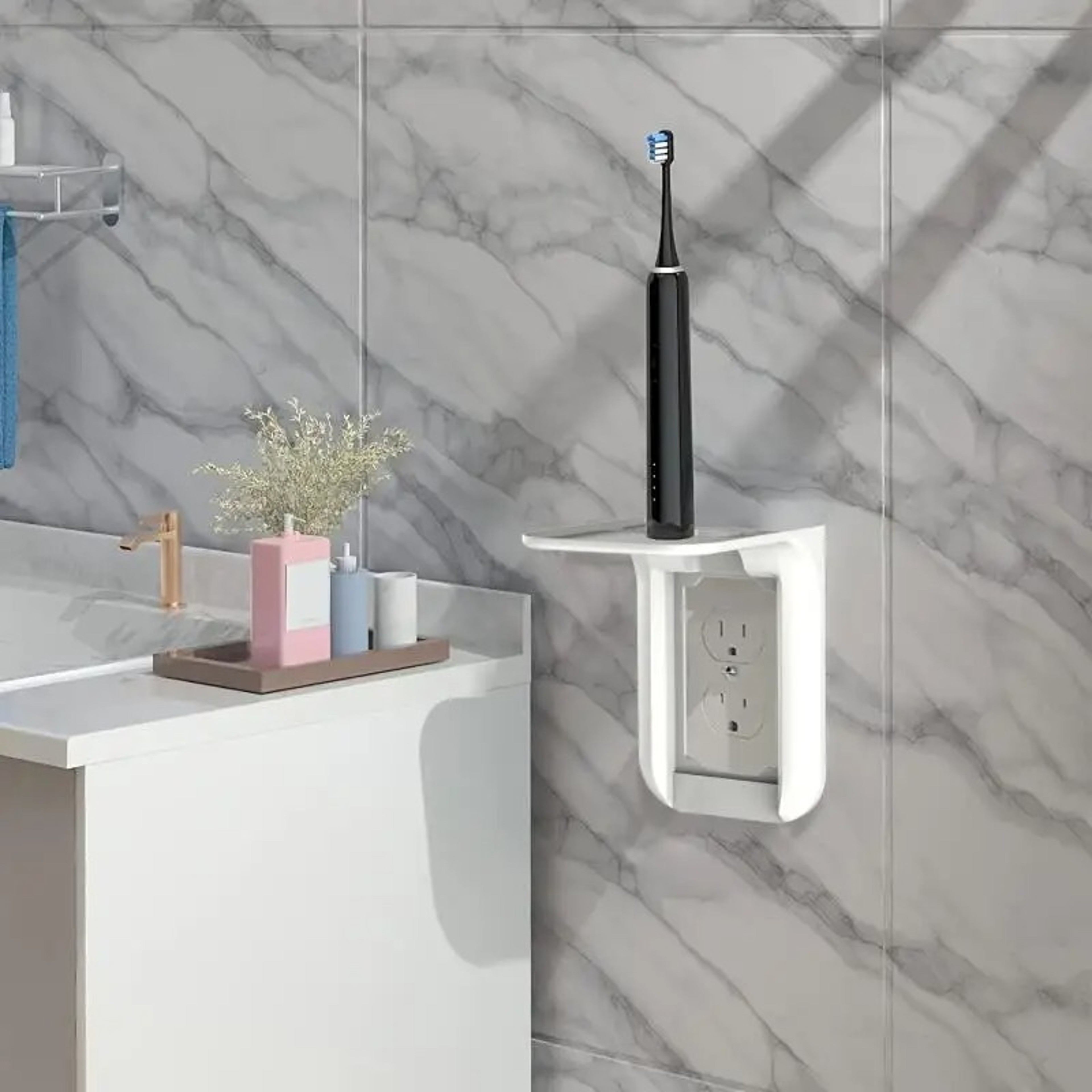 Wall Outlet Shelf Convenient Sturdy Socket Mobile Phone Charging Holder – view 6