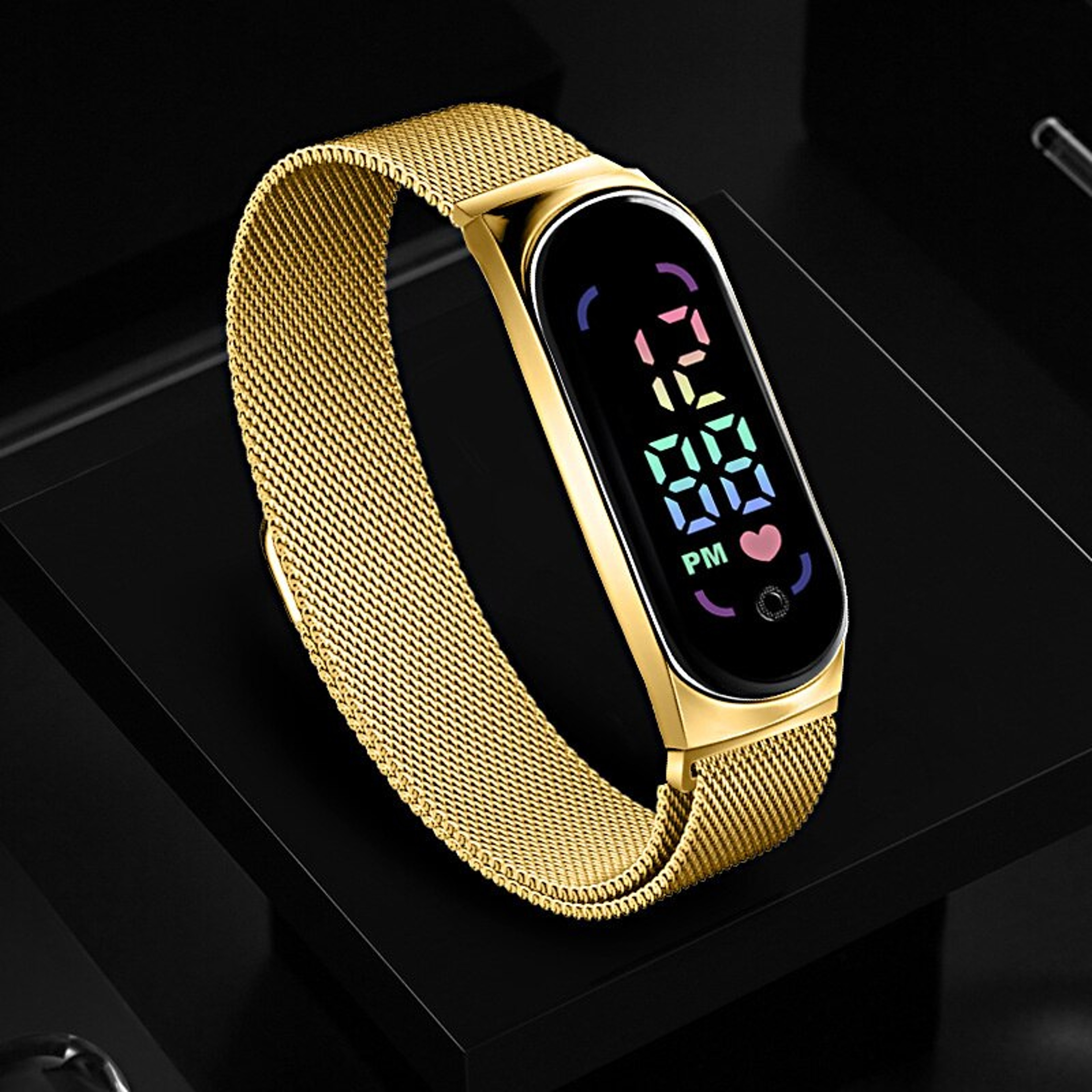 Women's Waterproof LED Touch Watch with Magnetic Mesh Strap – view 6