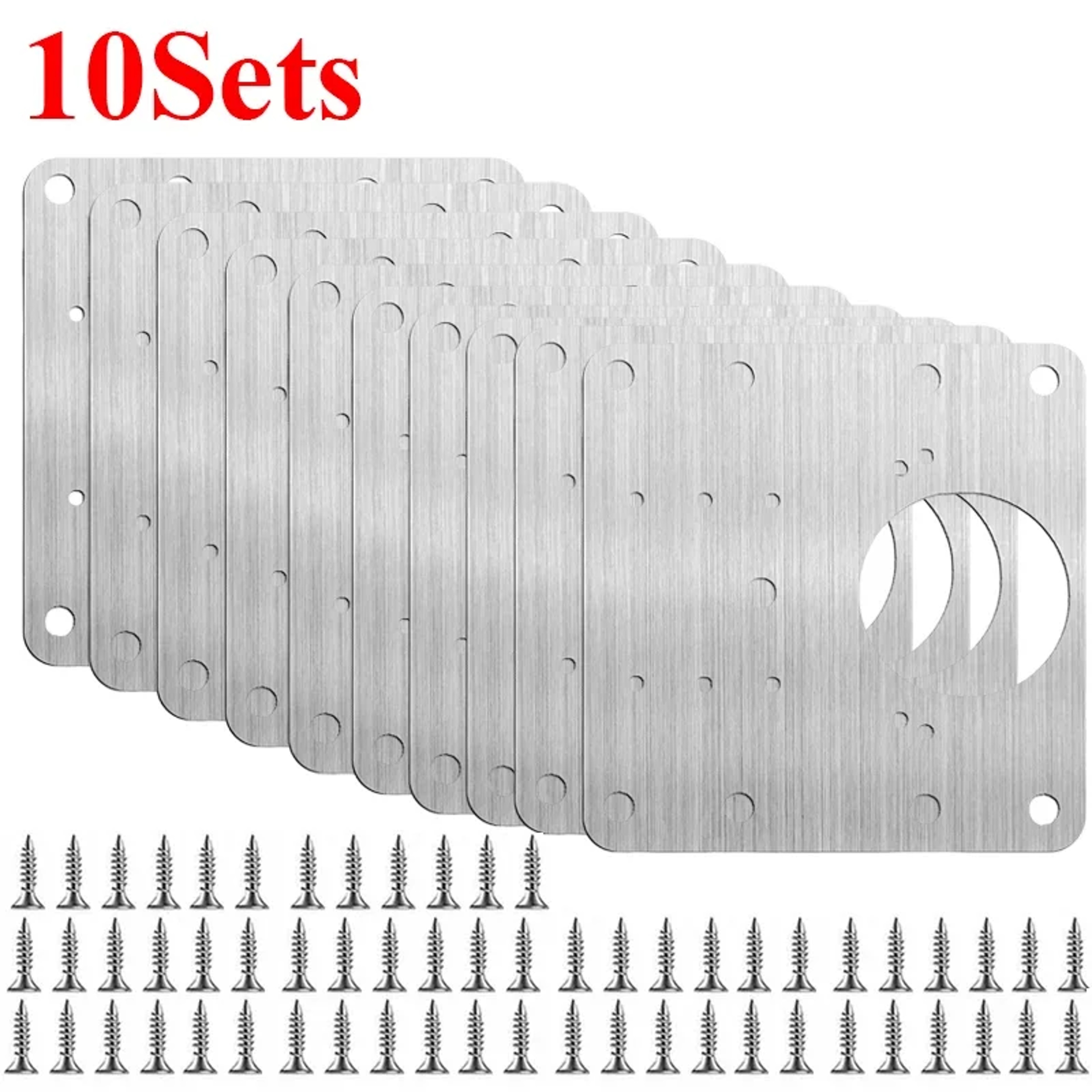 Cupboard Door Hinge Repair Plate Kit Heavy Duty Fixing Support Brackets 6