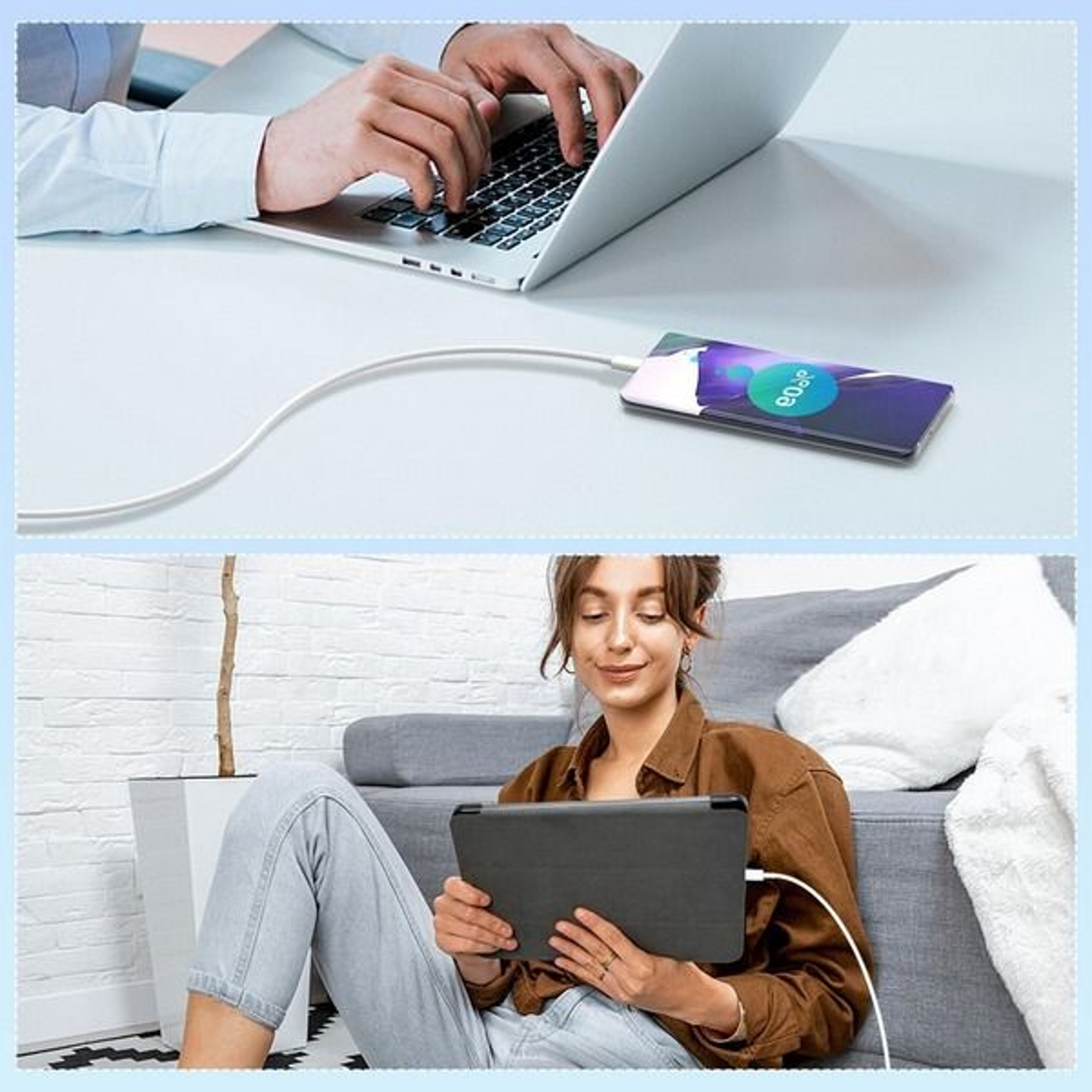 Fast Charging USBC To USBC Cable HighSpeed 60W Charger Cord 1