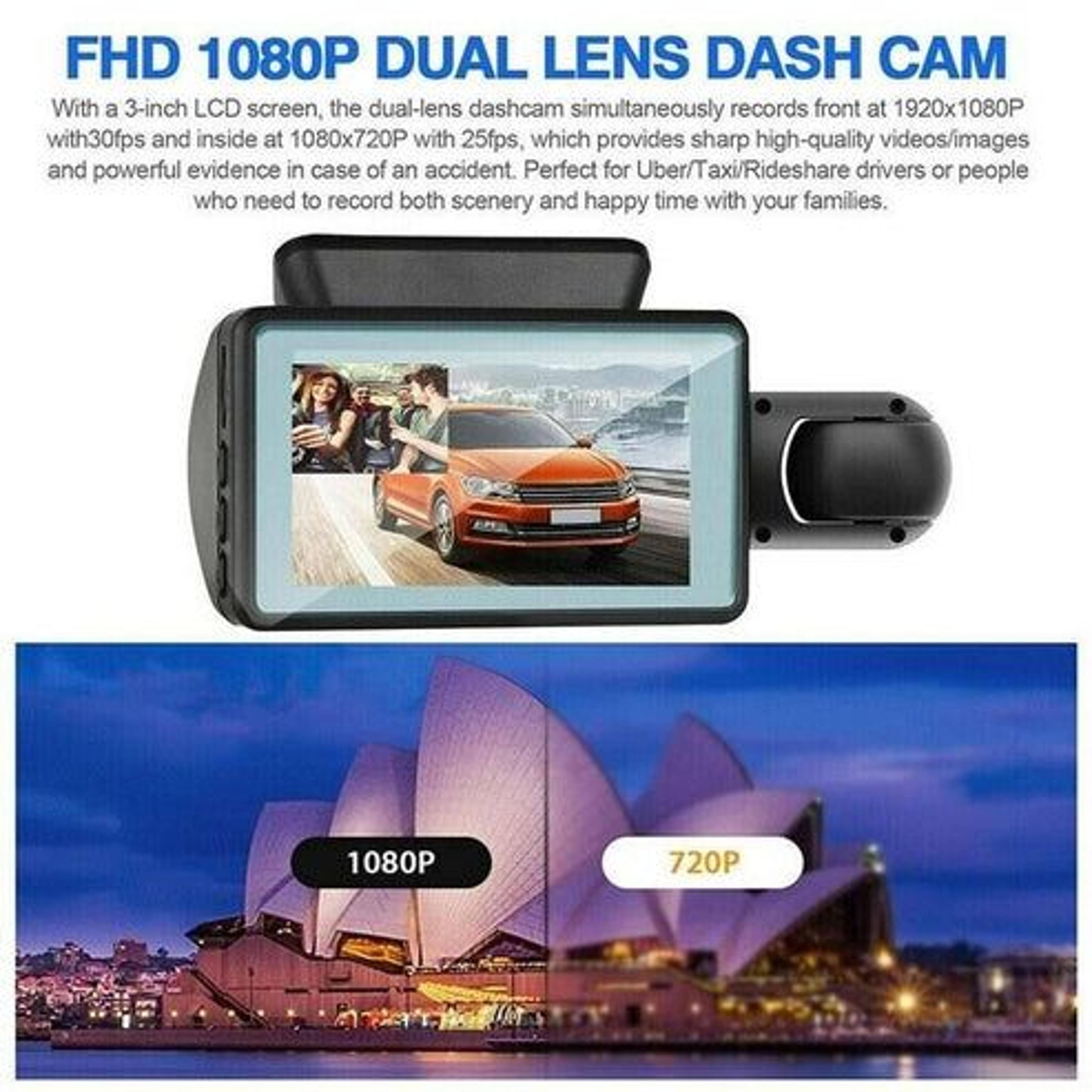 Dual Lens Car DVR Dash Cam Front And Interior Camera With GSensor Emergency Accident Lock Parking M 8