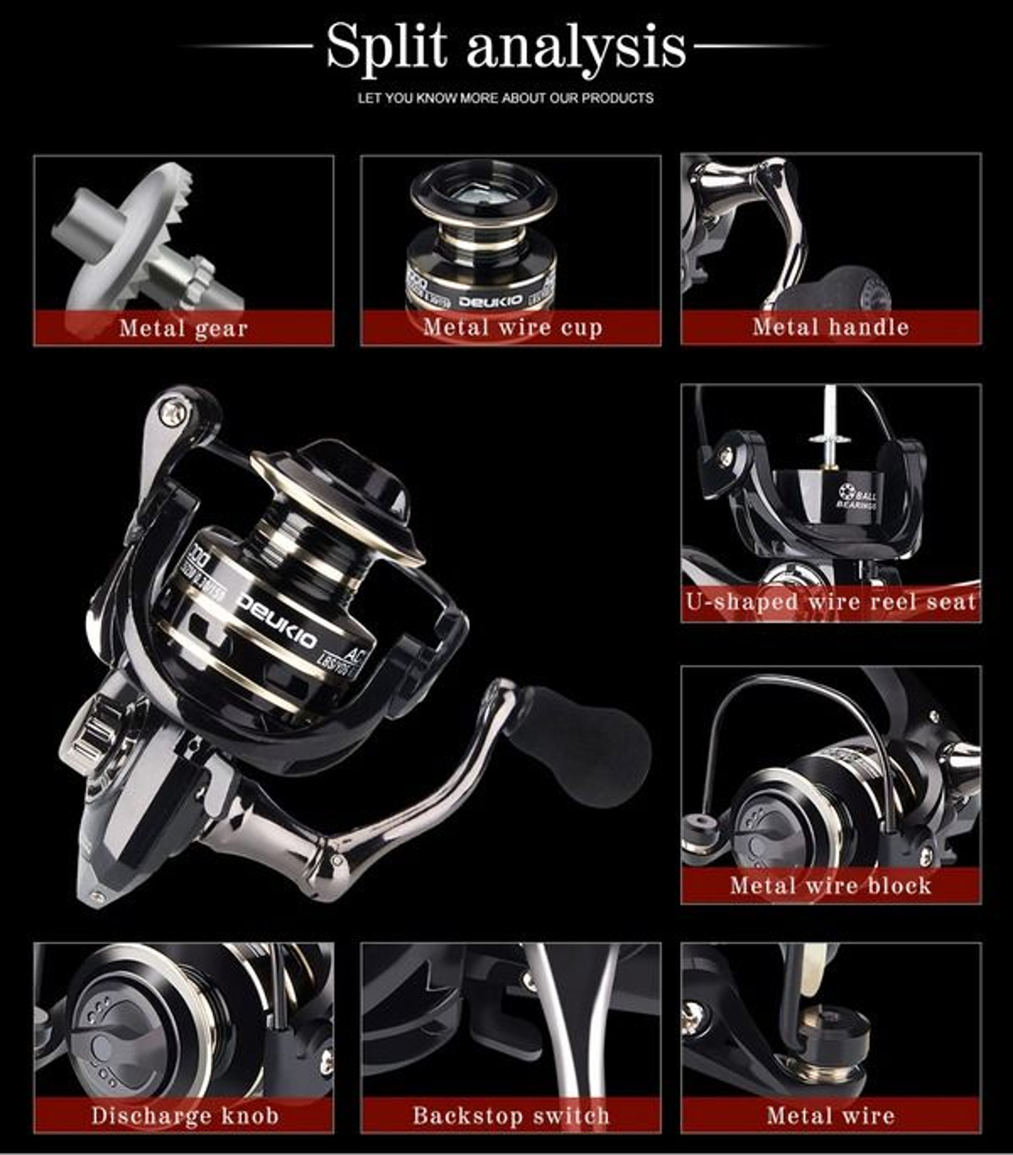 Premium Metal Spinning Fishing Reel Freshwater Saltwater Left Right Hand Reel Smooth Action  Durabi 3