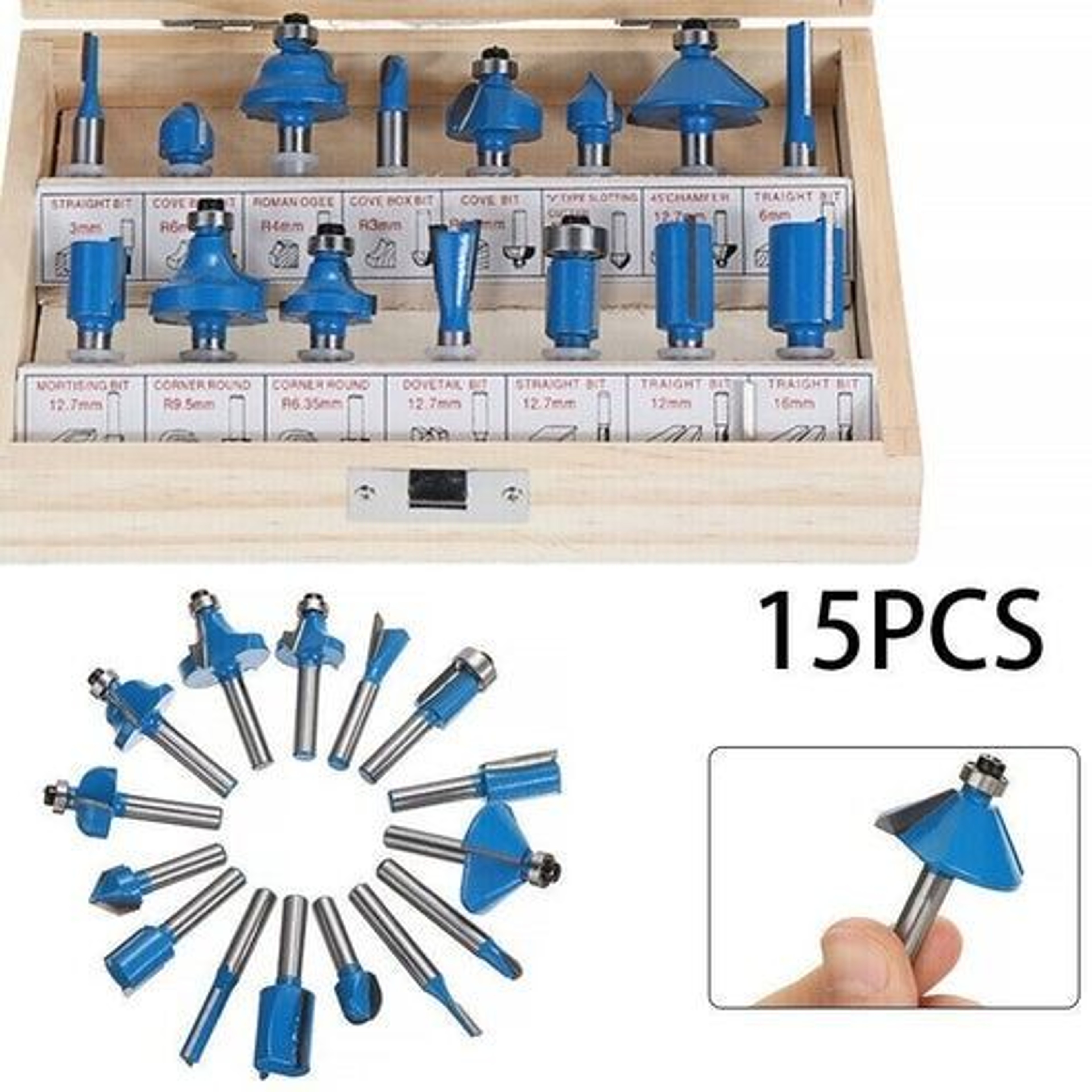 Tungsten Carbide Carbon Milling Cutter Router Bit Set Shank Versatile  Durable For Woodworking And  1