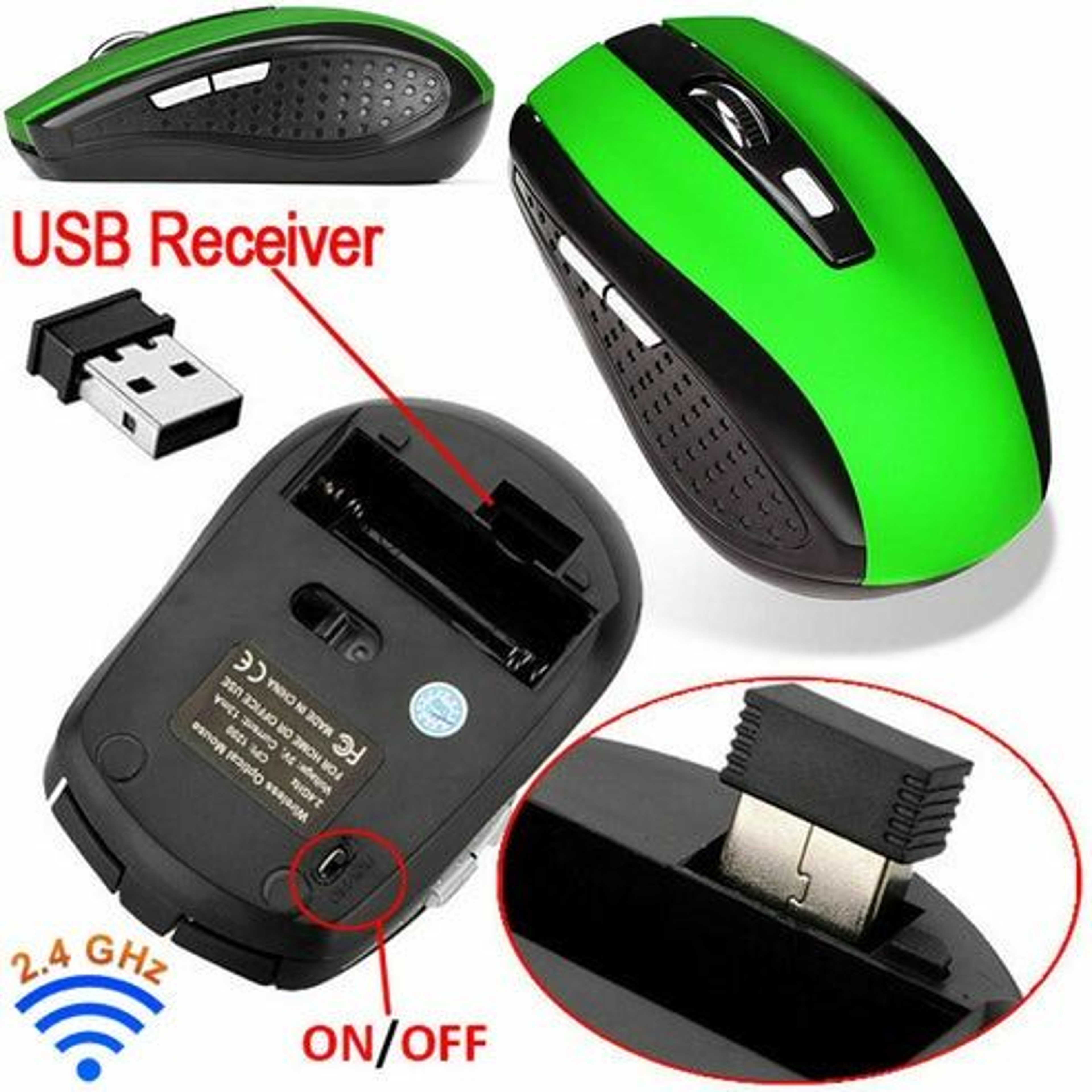 Wireless Optical Mouse USB Receiver For PC  Laptop HighSpeed USA Delivery 0