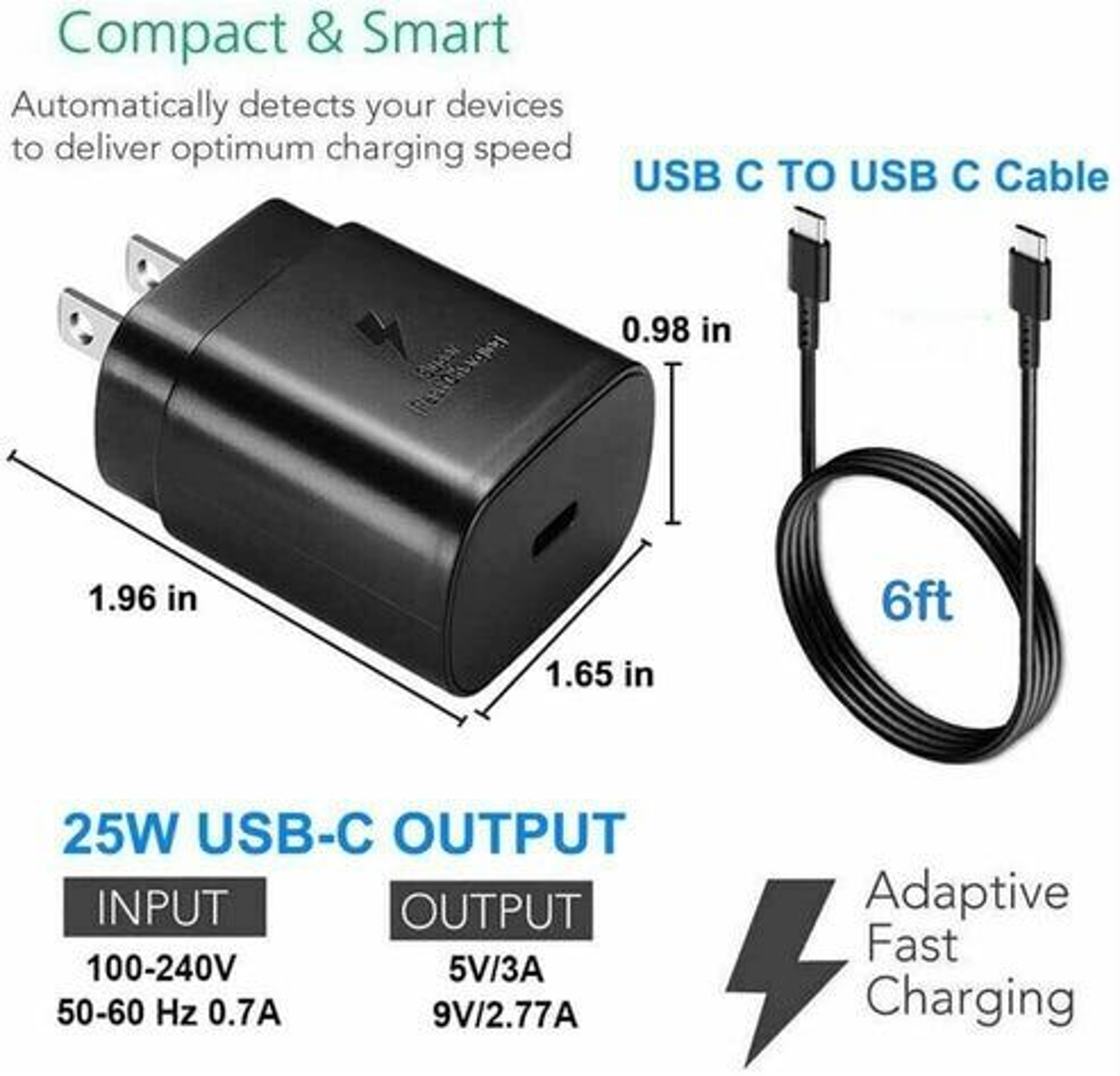 Fast USBC Charger  10FT Cable For Samsung Galaxy Fast Power Data Transfer Universal Compatibility 2