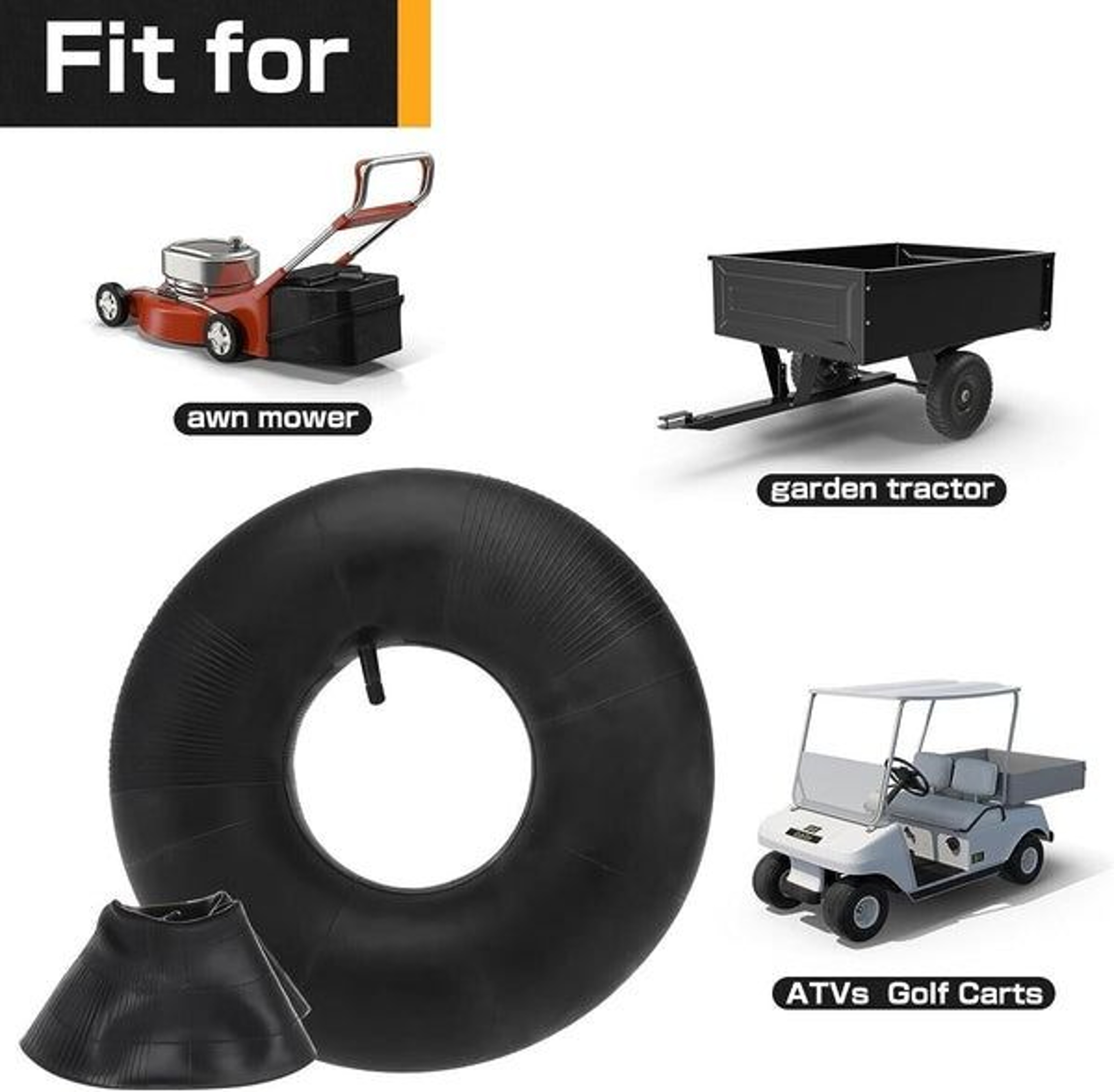 Universal Fit Tire Inner Tubes Valve Durable For Lawn Mowers ATVs Wheelbarrows And More 10