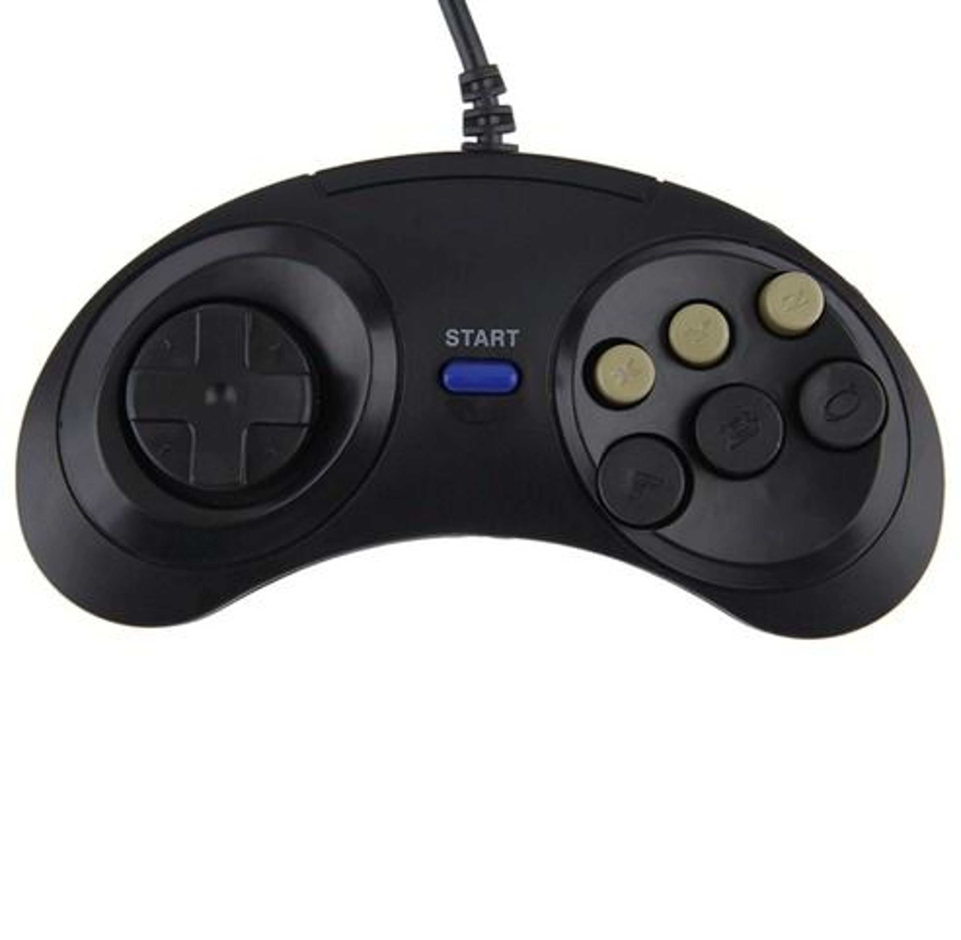 SEGA Genesis Button Game Pad Controller Black Old School Classic New 2 Pack Compatible With Genesis 6