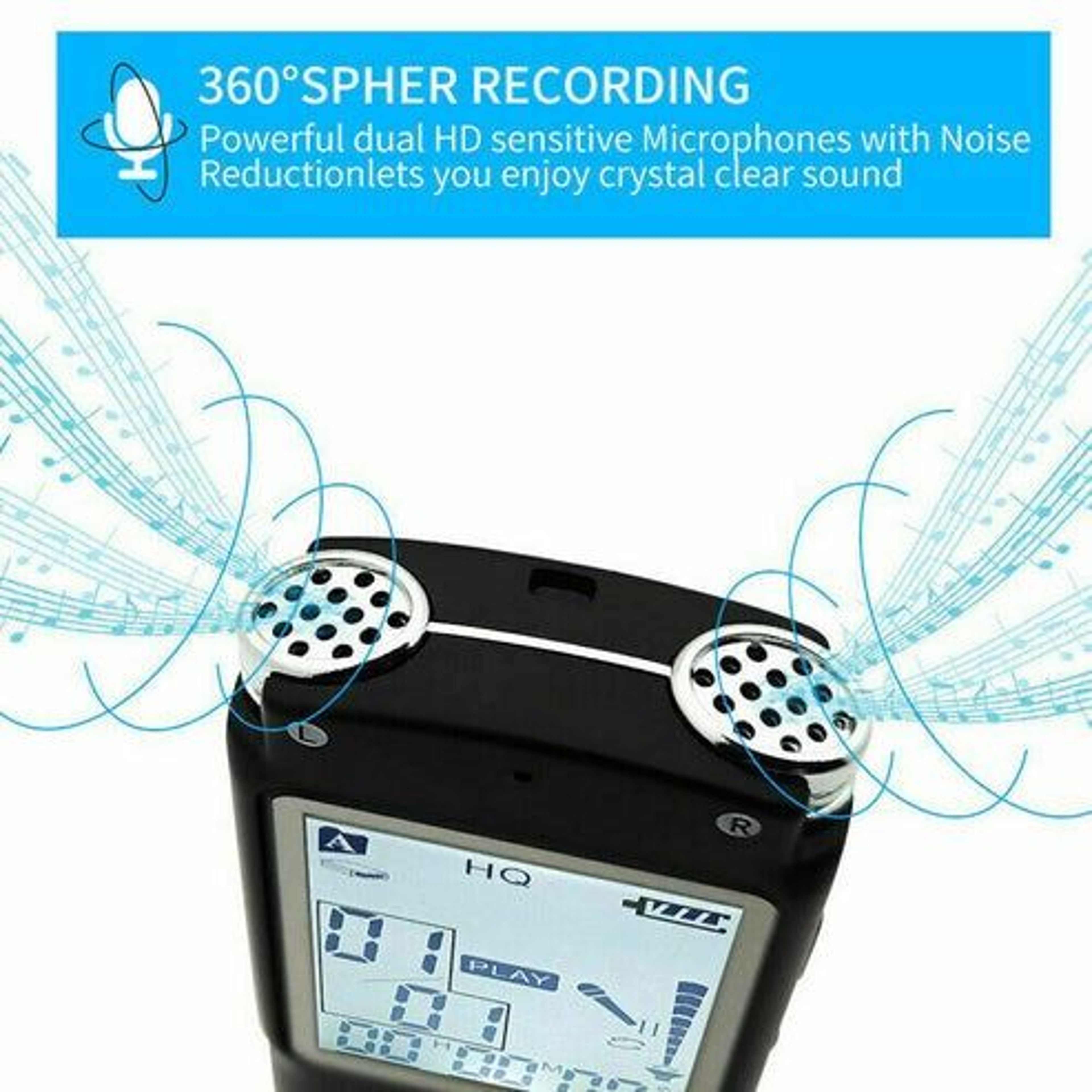 Voice Activated Digital Audio Recorder Player Dictaphone HighQuality Sound LCD Display USB Charging 5