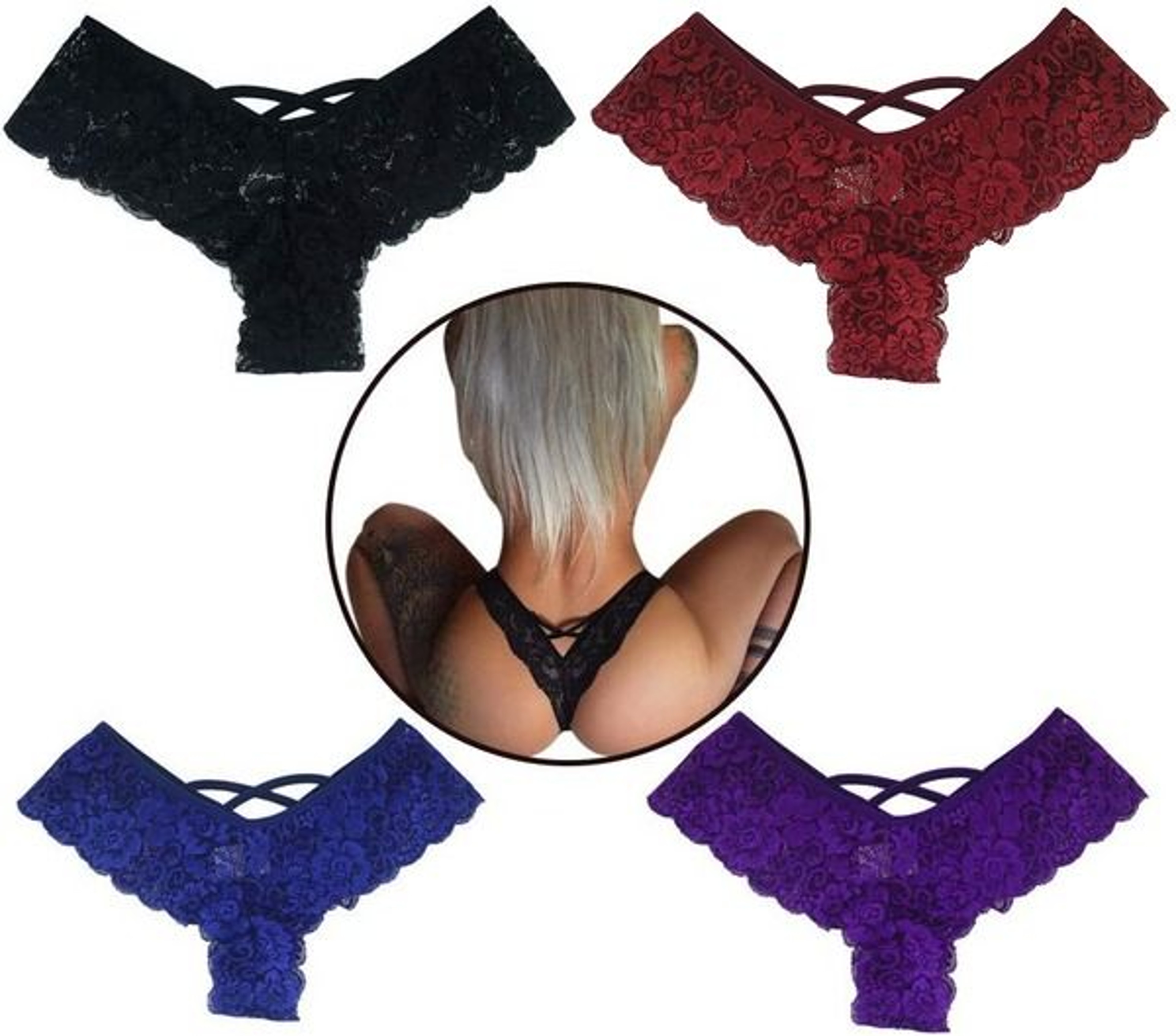 Womens Sexy Lace Lingerie Panties Brief G String Thong 0