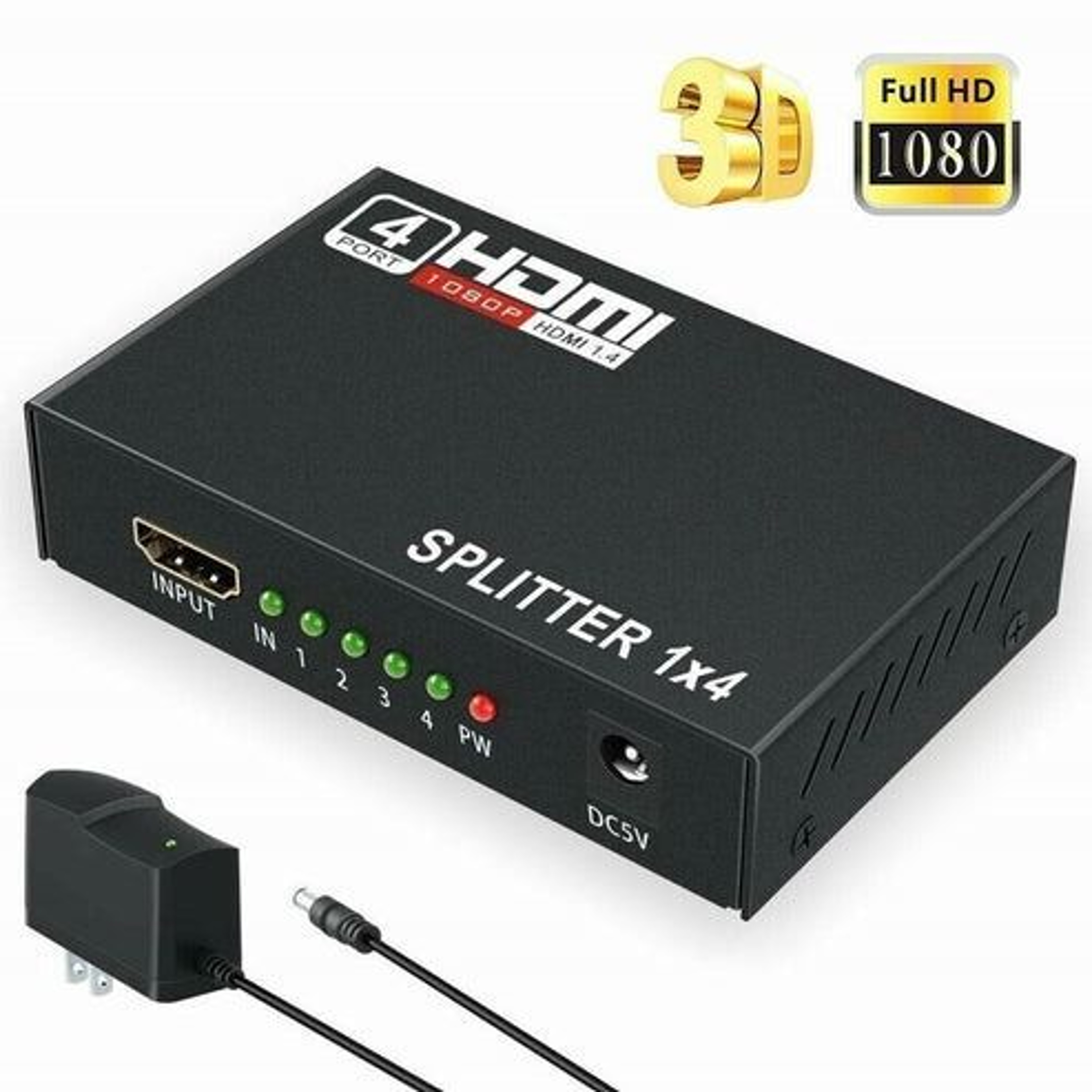 HDMI Splitter Hub Multi Amplifier For HDTV  Distributes Signals For Projectors TVs Monitors 2