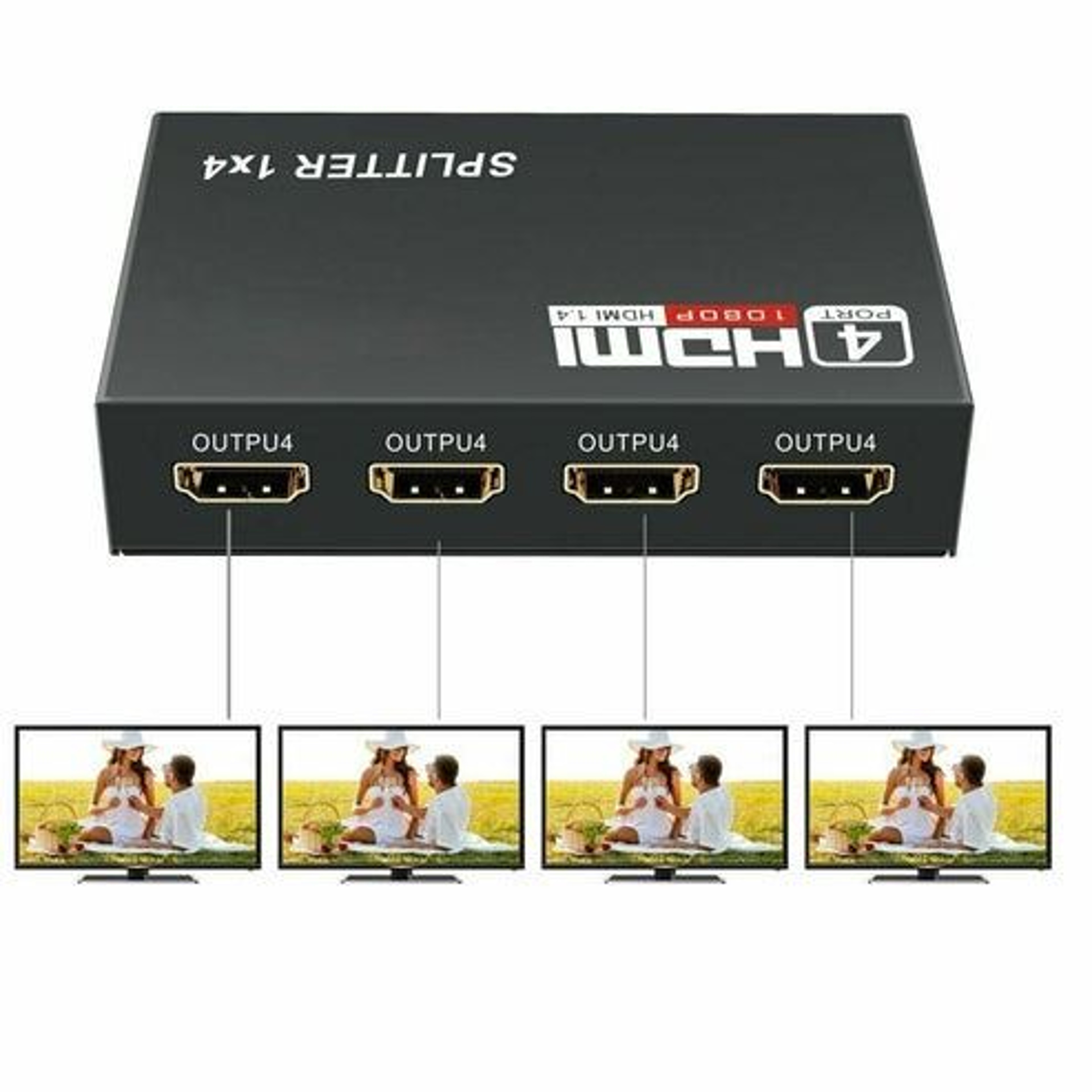 HDMI Splitter Hub Multi Amplifier For HDTV  Distributes Signals For Projectors TVs Monitors 8