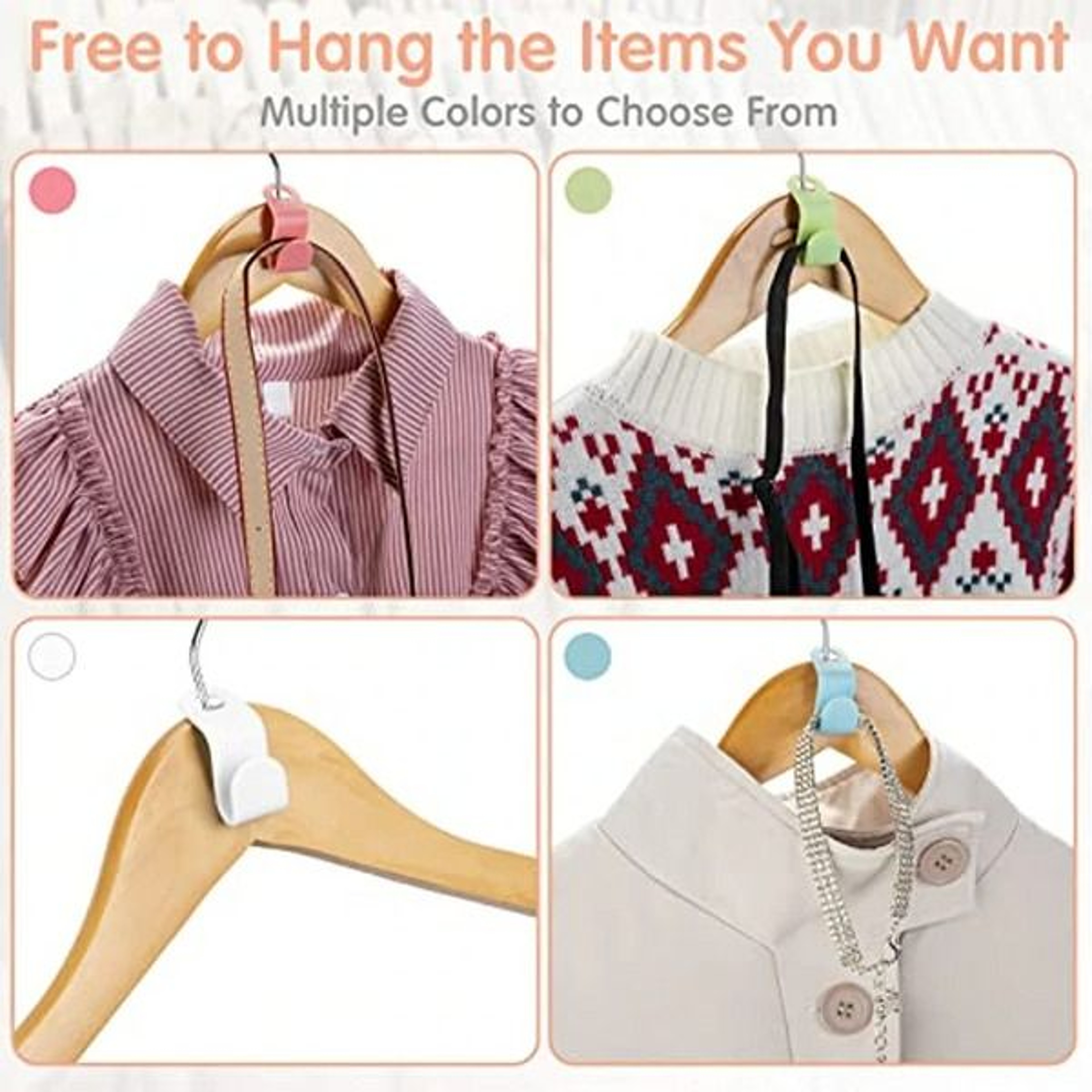 Clothes Hanger Connector Hooks Space Saving Clip Closet Hangers Organizer 11