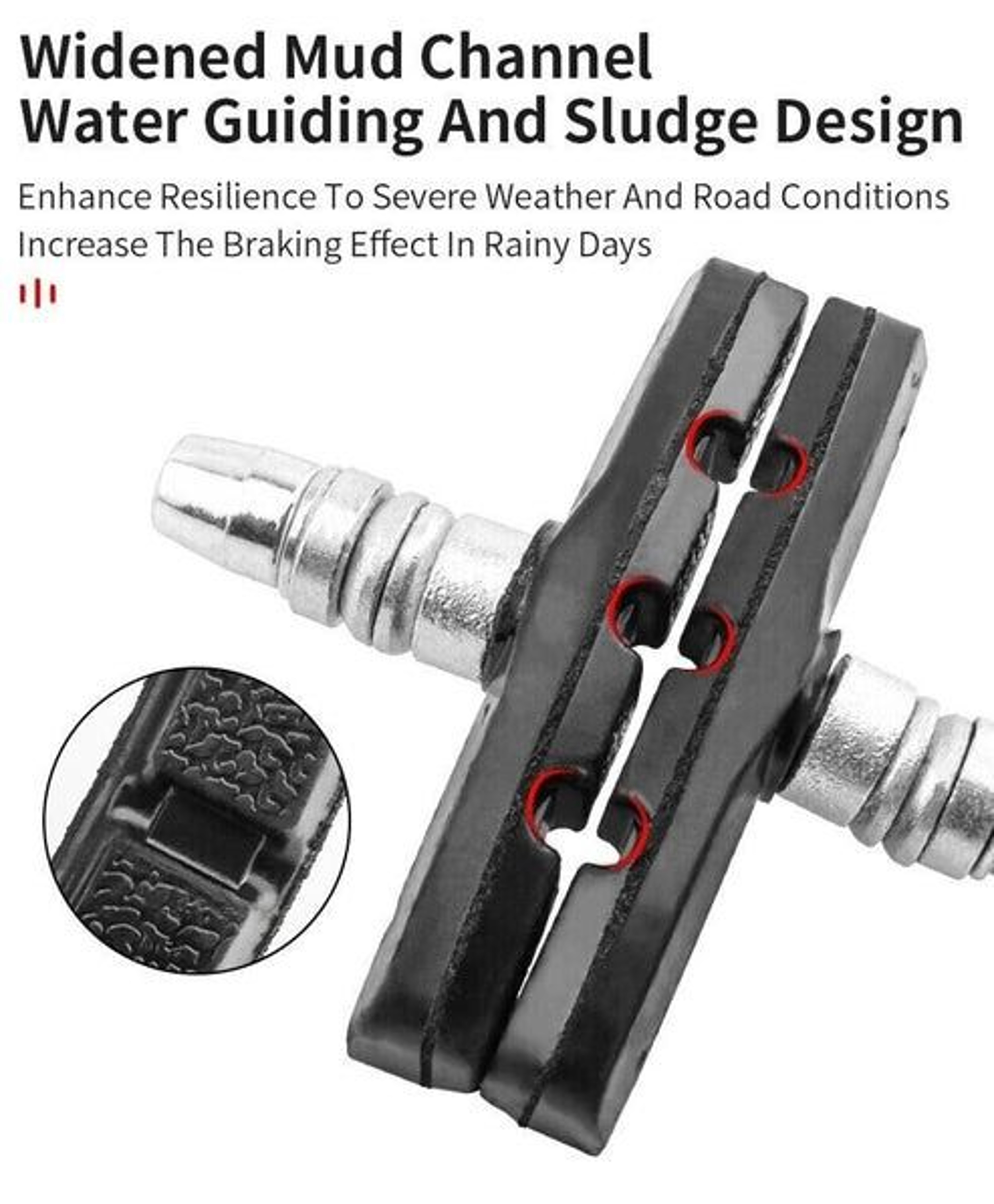 HighGrade Black Bicycle Brake Shoes LongLasting WearResistant For Mountain  Road Bikes 6