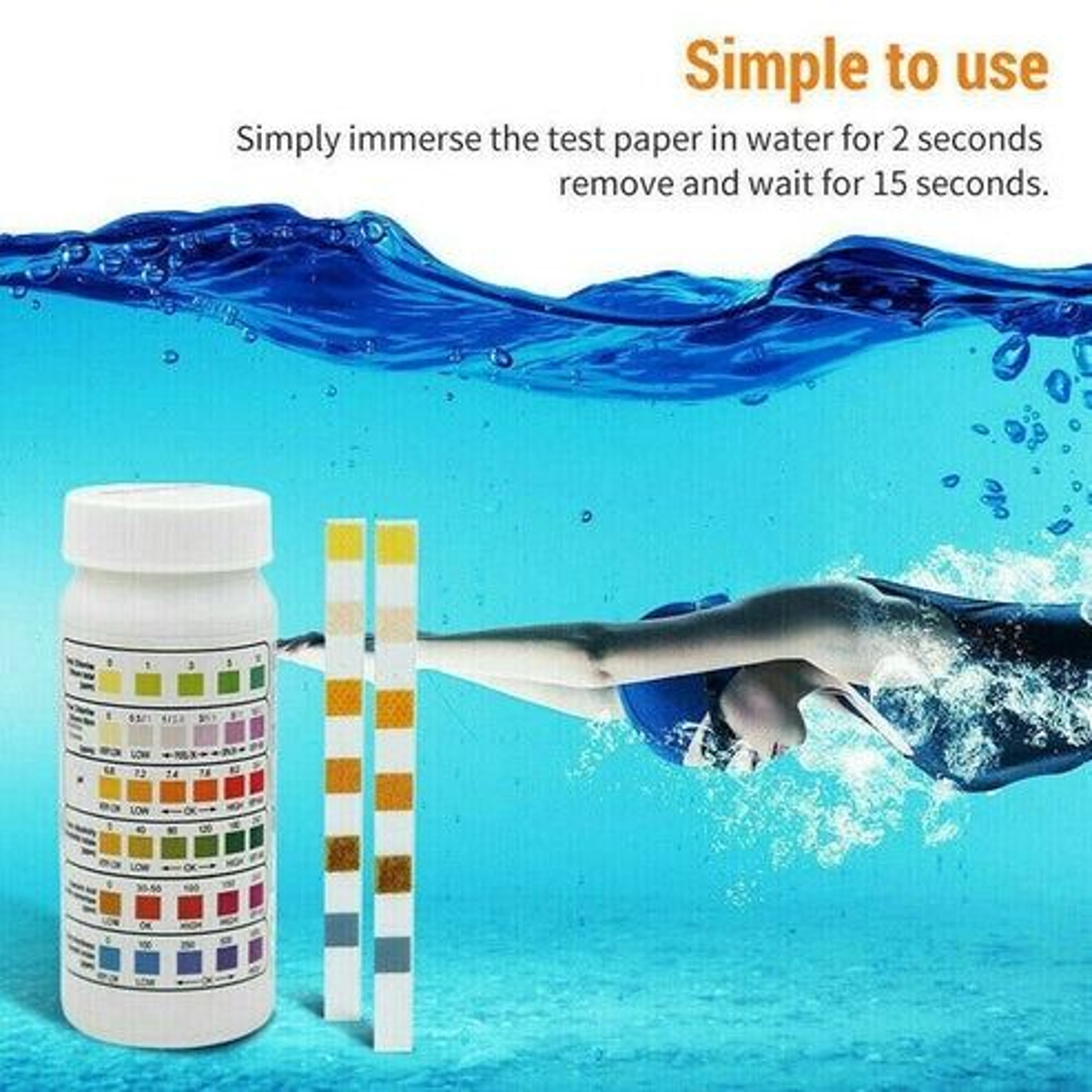 Chlorine Test Strips Swimming Pool Spa Hot Tub PH Tester Paper Bottle Quick Easy Results For Water  9