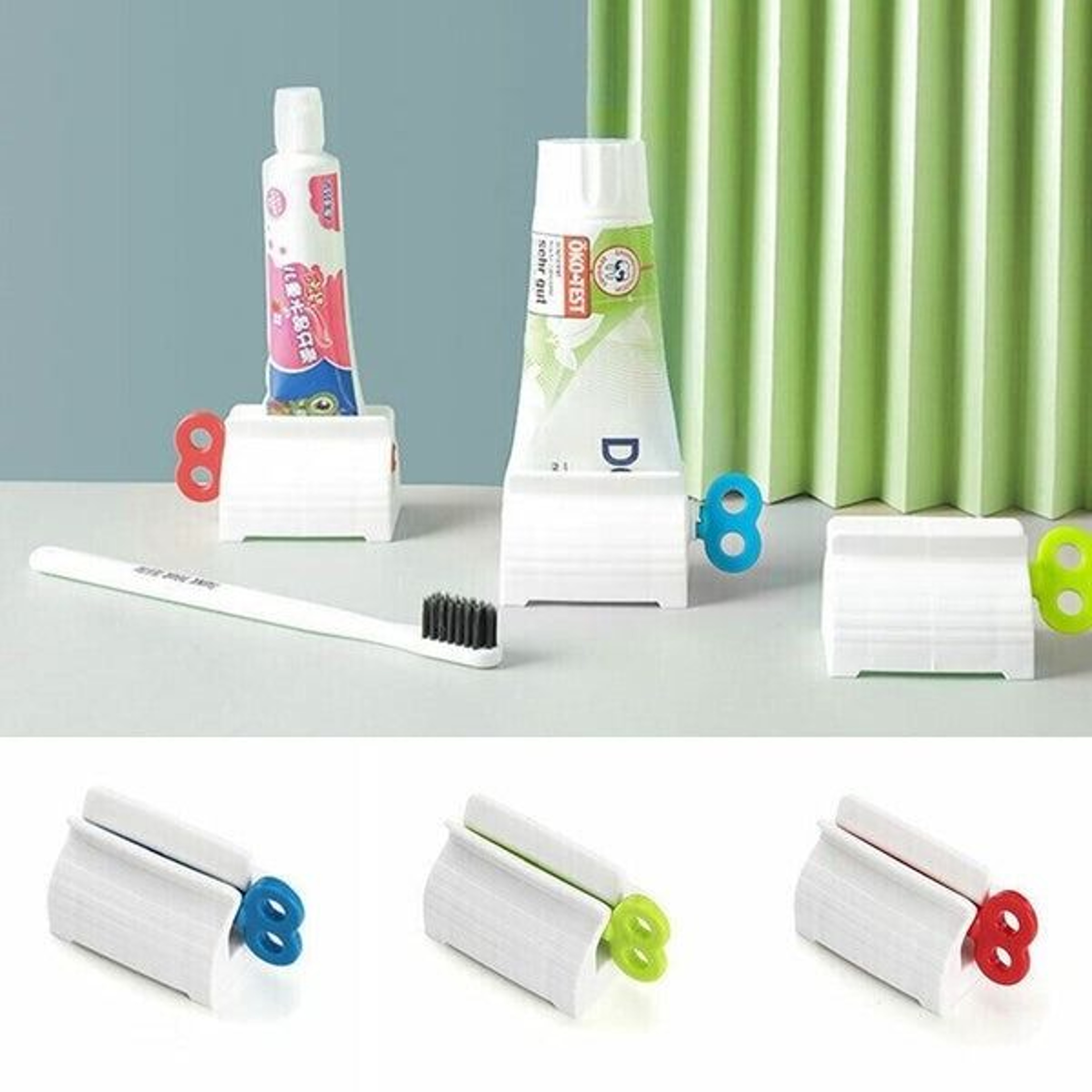 Toothpaste Squeezer Dispenser Bathroom Tube Easy Stand Holder Rolling Seat For Easy Application 5