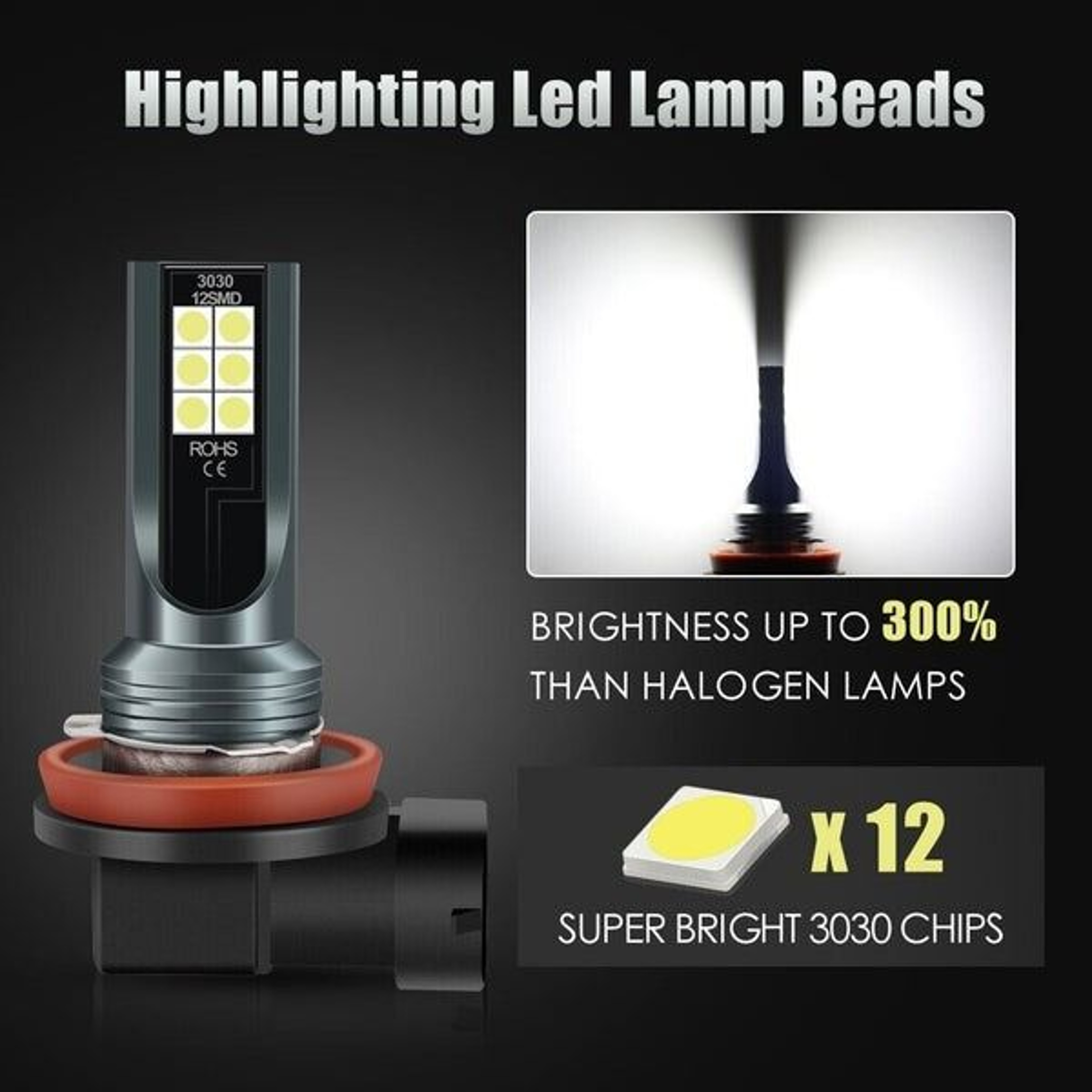 Combo Bulbs LED Headlights Kit High  Low Beam Super White Bright Light Upgrade 10
