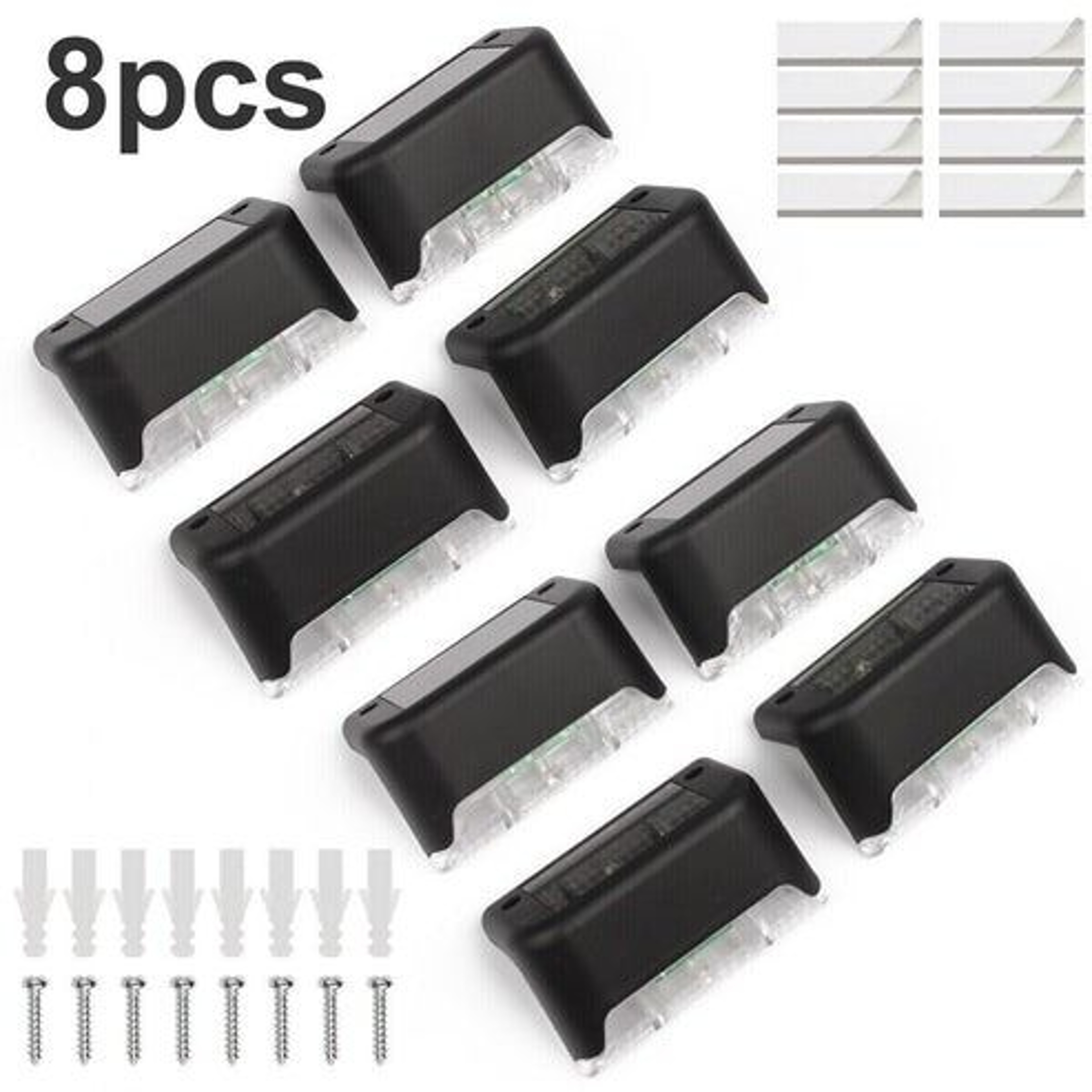 Outdoor LED Deck Lights Solar Waterproof Step Lamps For Stairs And Fence Warm White LED Easy Instal 6