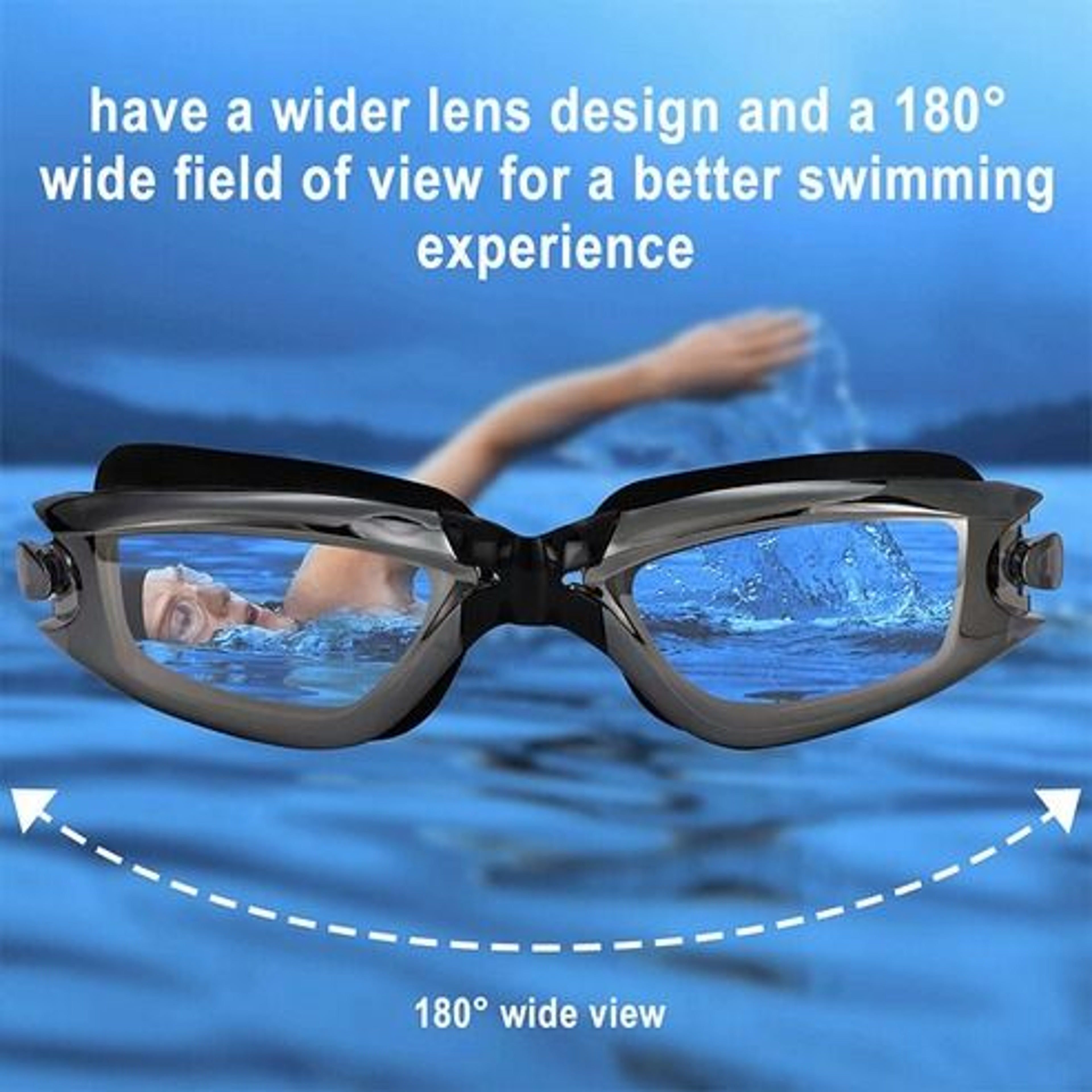 UV AntiFog Swim Goggles Clear Comfortable Glasses For Adults  Kids Mirrored Lenses Perfect For Swim 14