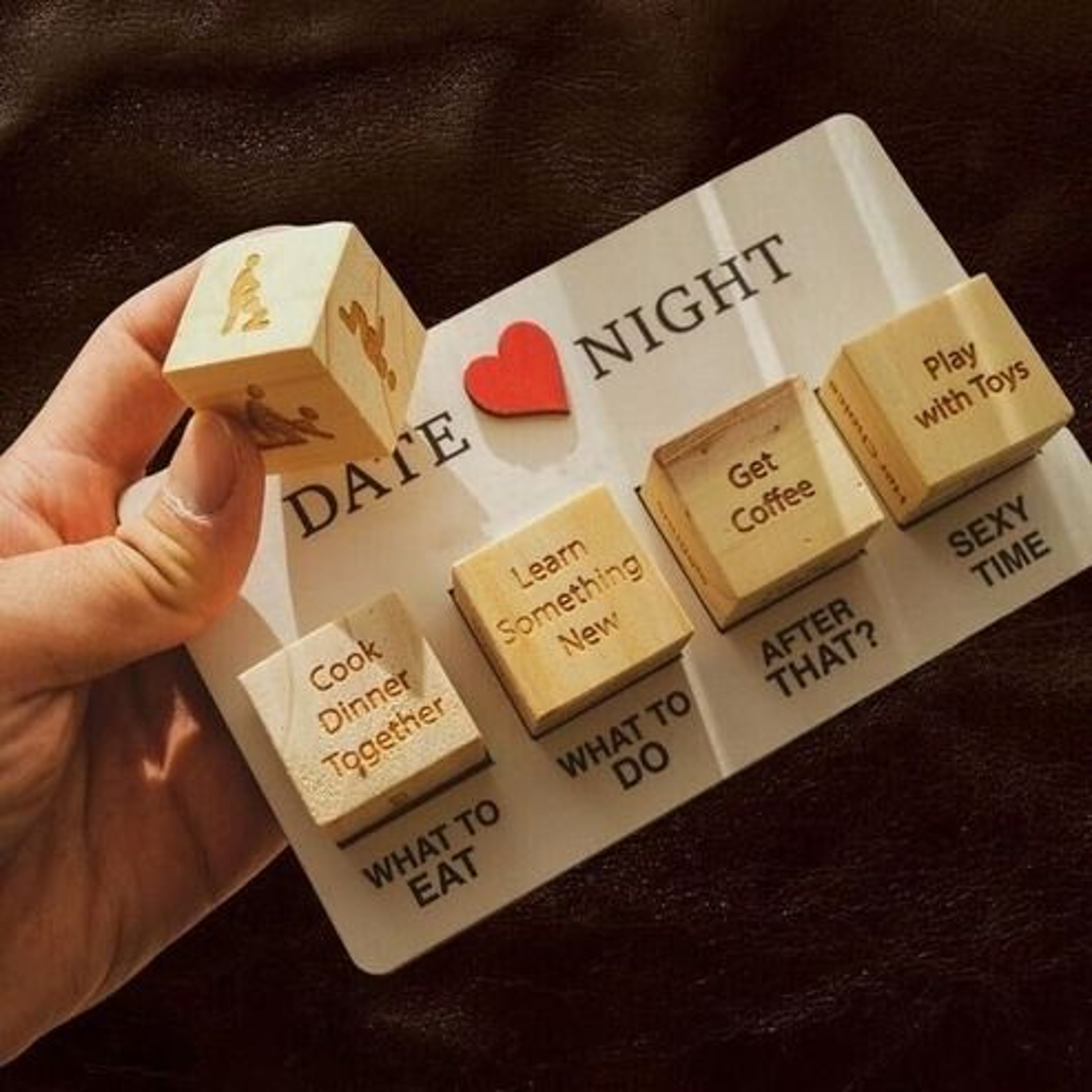 Wooden Date Night Dice Game For Couples After Dark Edition Fun Dice Game For Romantic Evenings 8