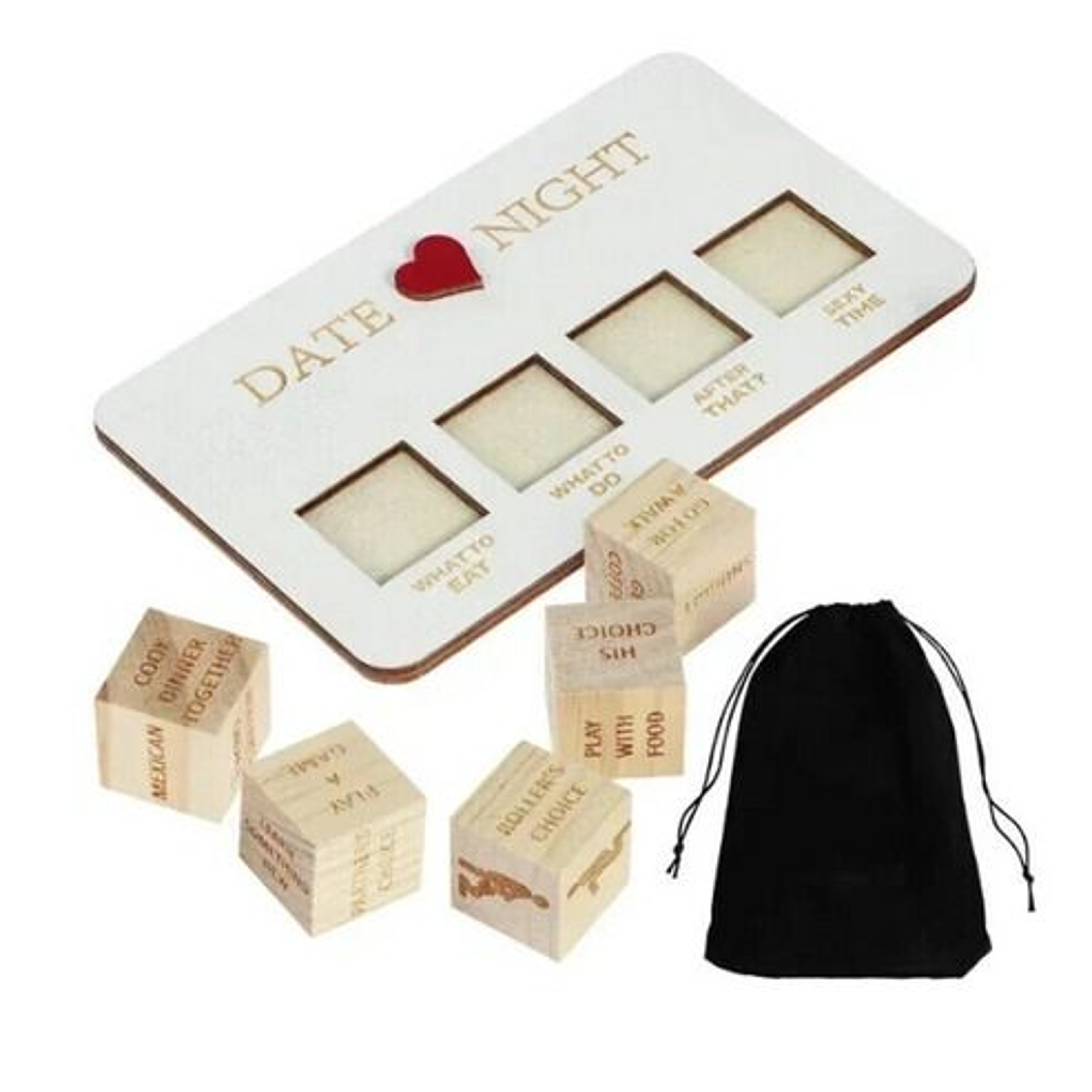 Wooden Date Night Dice Game For Couples After Dark Edition Fun Dice Game For Romantic Evenings 0