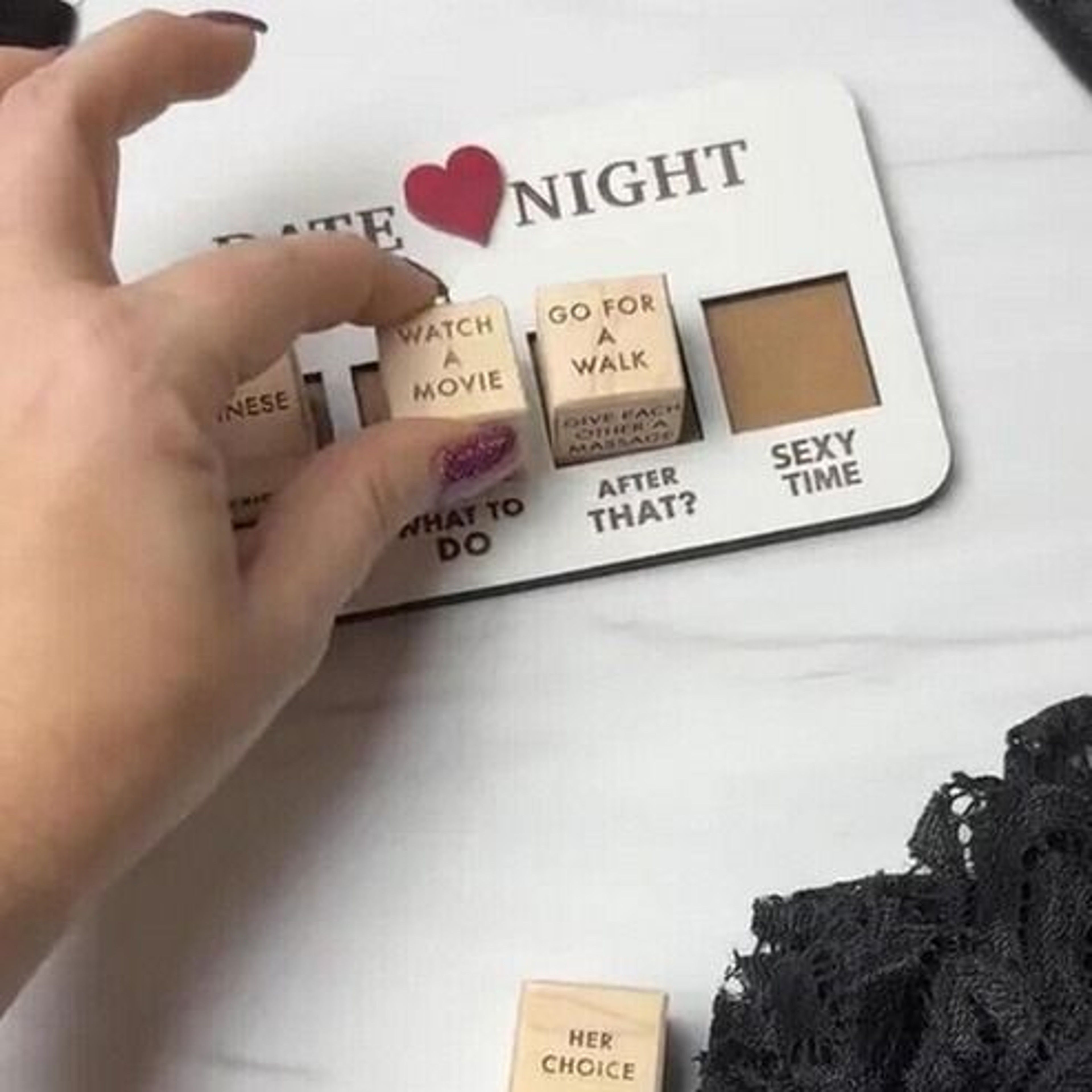 Wooden Date Night Dice Game For Couples After Dark Edition Fun Dice Game For Romantic Evenings 5
