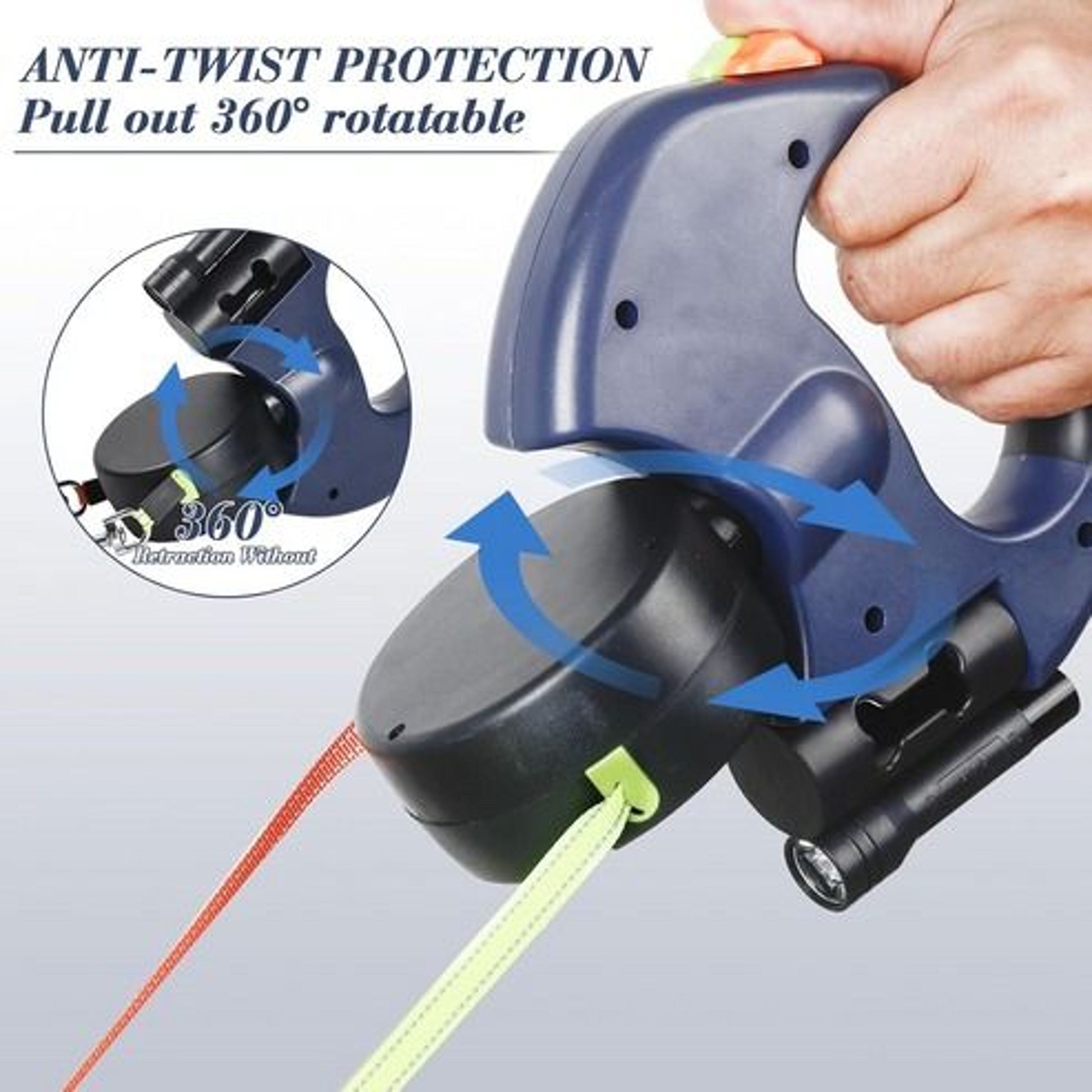 Reflective Dual Pet Leash Retractable 360 Swivel Double Dog Walking Lead 11