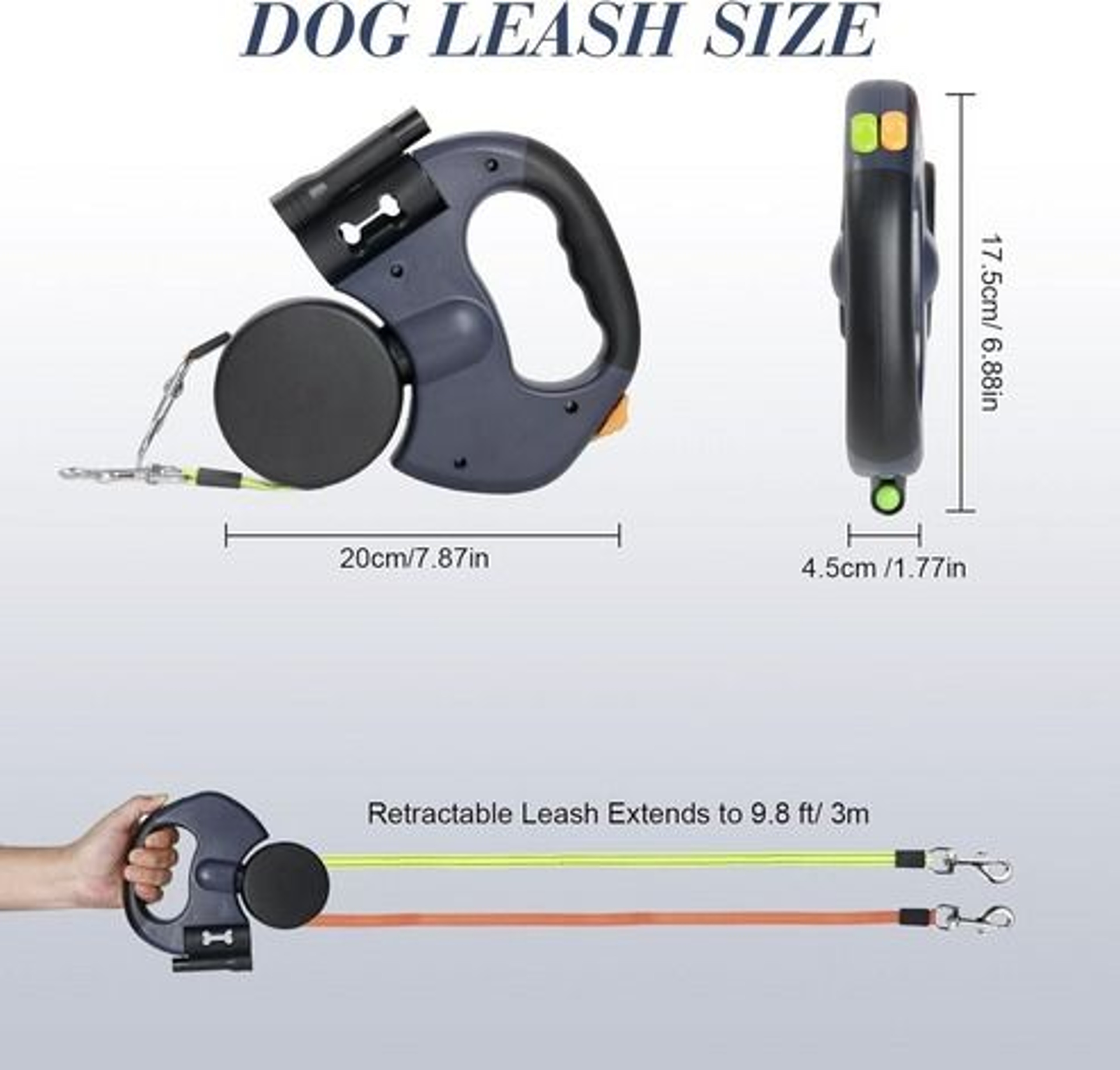 Reflective Dual Pet Leash Retractable 360 Swivel Double Dog Walking Lead 13