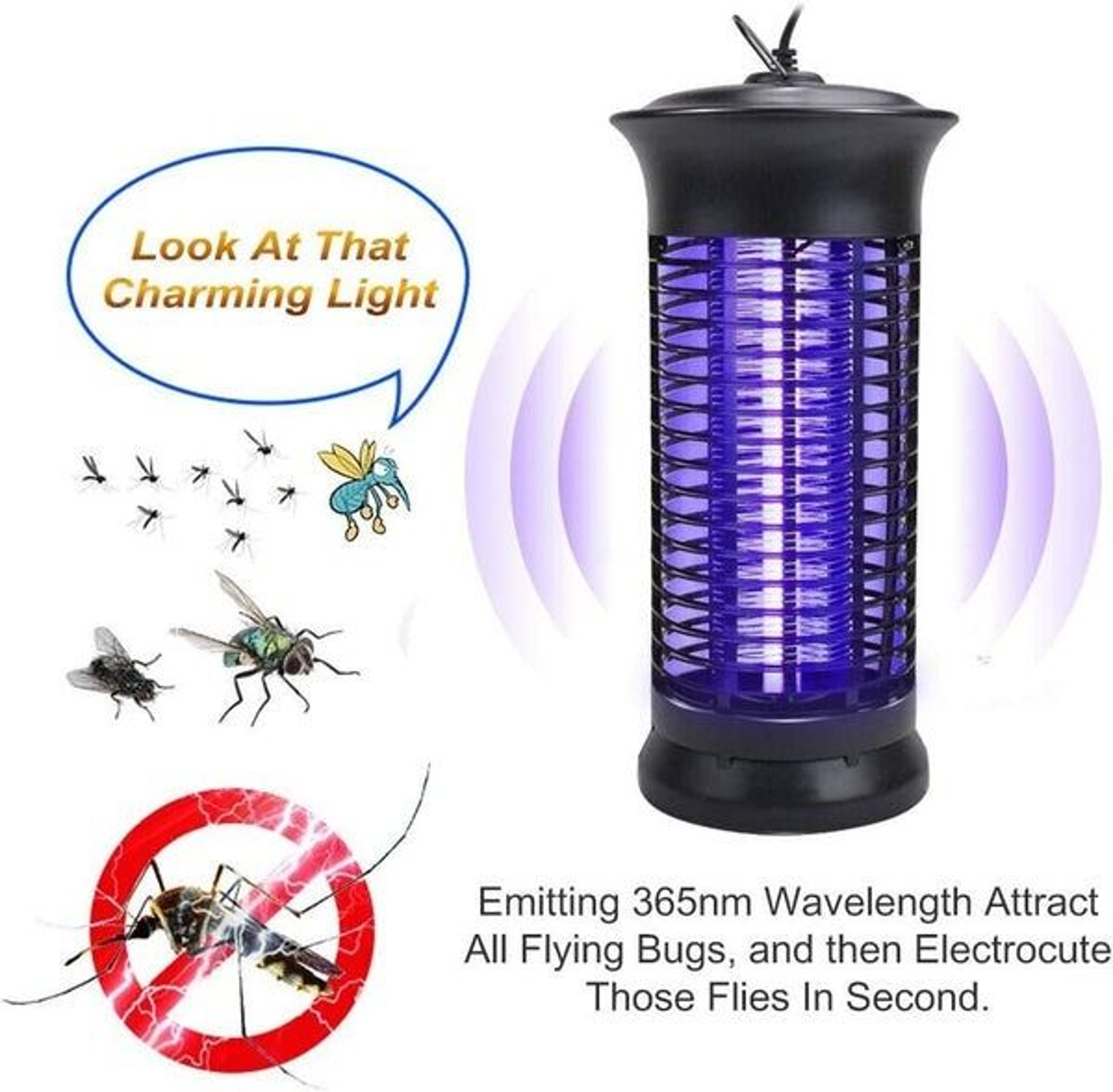 Electric Fly Gnat Killer Lamp Powerful Pests Fly Insect Trap Mosquito Bug Zapper For Effective Pest 1