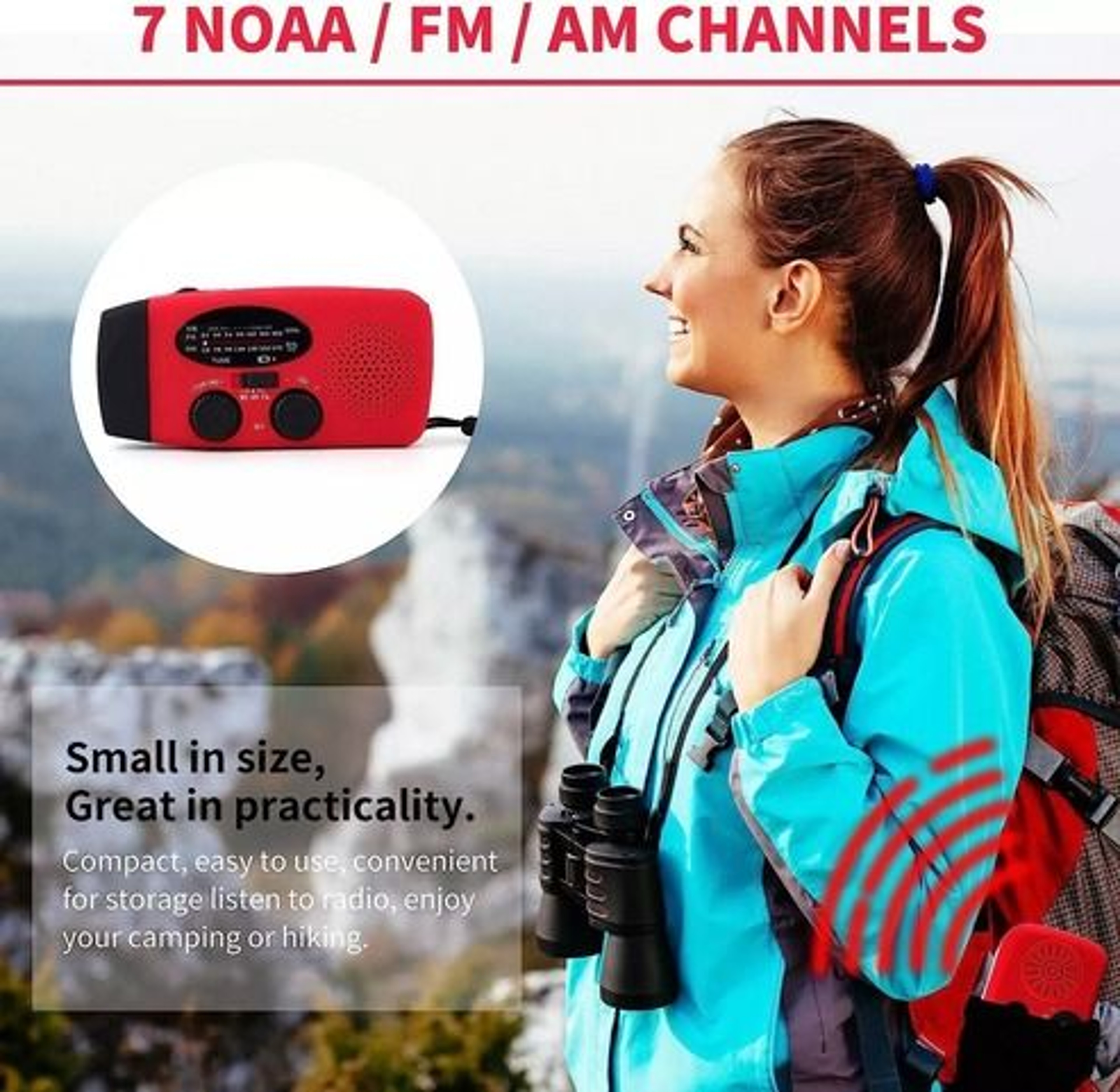 Solar Hand Crank Emergency Radio Power Bank Weather Alerts LED Flash Light Portable Charging 5