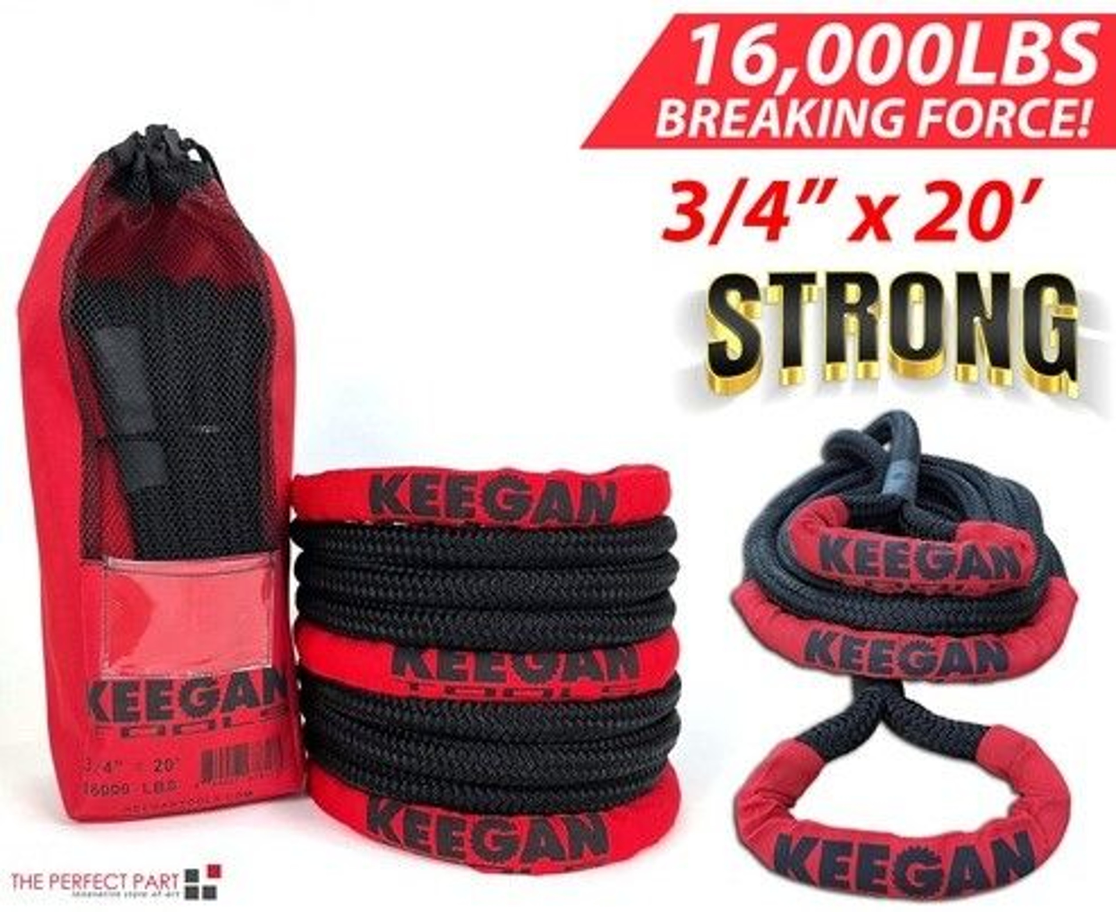  Kinetic Energy Recovery Rope Tow Rope Soft Shackles No Jerks Smooth Recovery 4