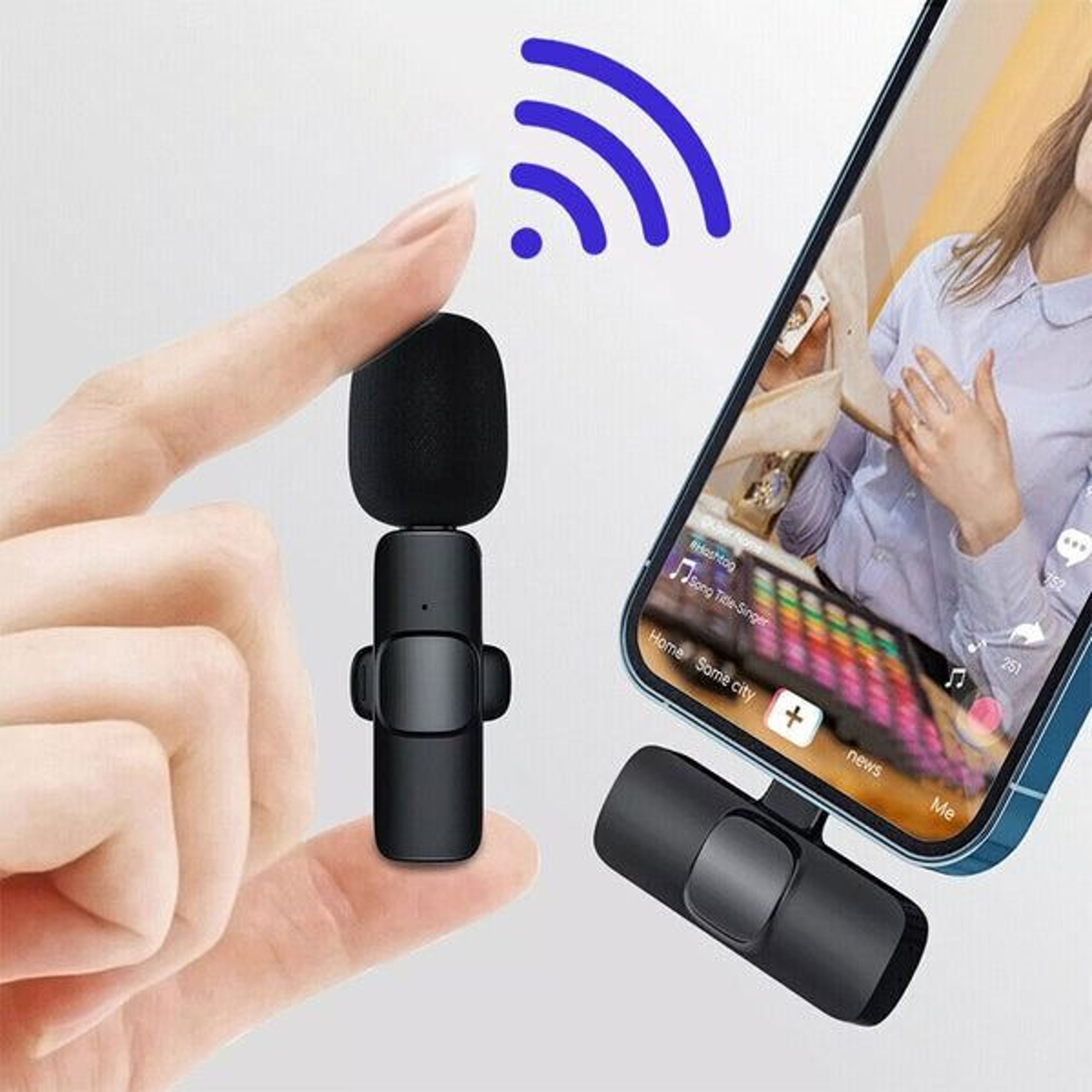 Wireless Lavalier Microphone Mini Mic For Audio Video Recording IPhone 0